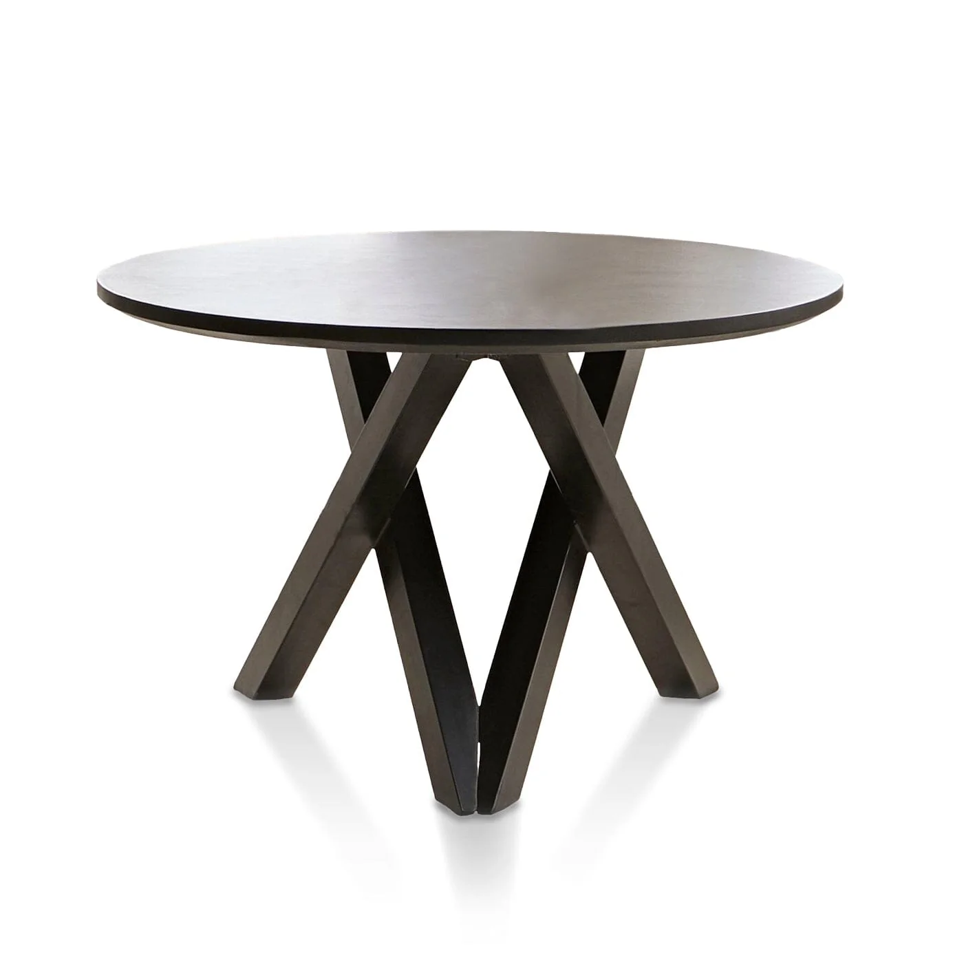 Levi Black Round Dining Table Set - 4 Seater - Freya Sand Dining Chairs - Black Oak legs - Image 9