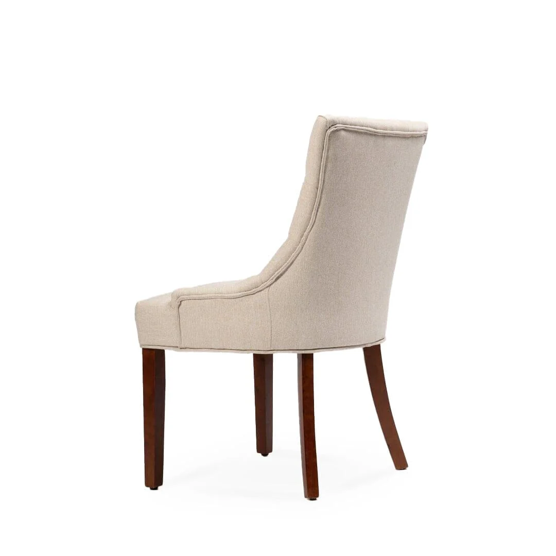 Louis Sand Dining Chairs - Set of 2 - Dark Wood Legs - Image 7