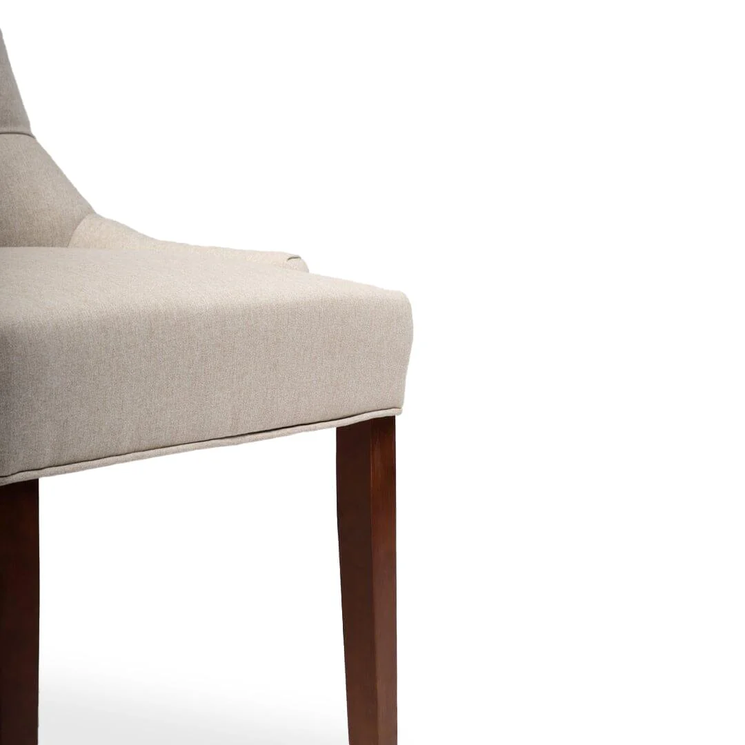 Louis Sand Dining Chairs - Set of 2 - Dark Wood Legs - Image 8