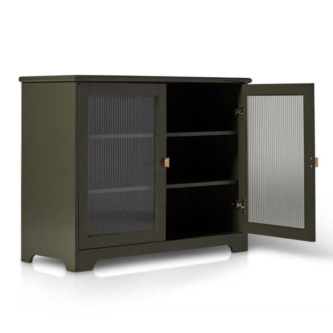 Lua 2 Door Small Sideboard - Fir Green with Glass Door - Image 8