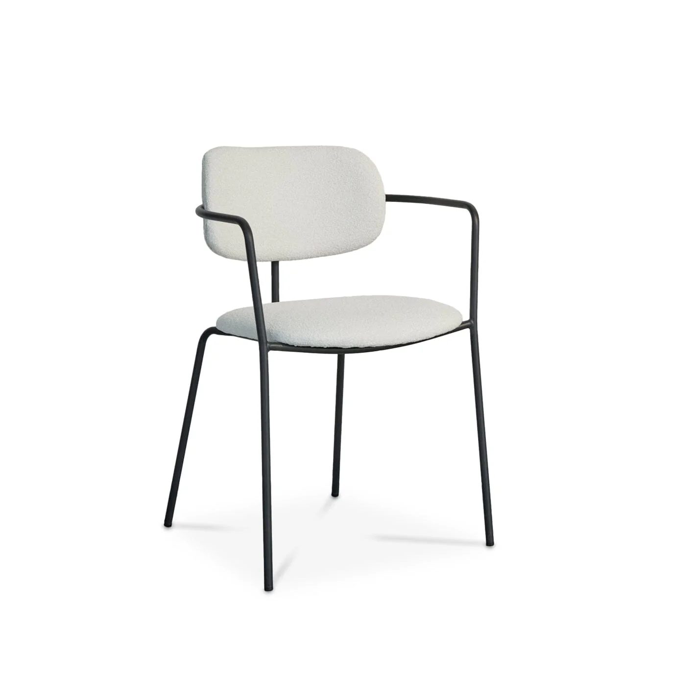 Luca Light Beige Boucle Dining Chairs - Set of 4 - Black Legs - Image 10