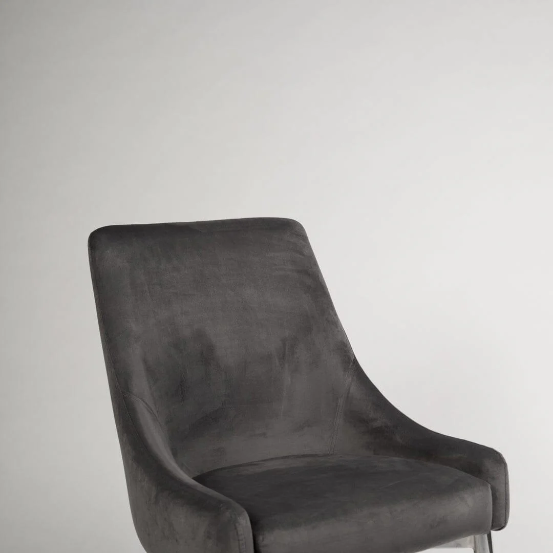 Outlet - Maeve Dining Chairs - Set of 2 - Grey & Chrome - Image 5