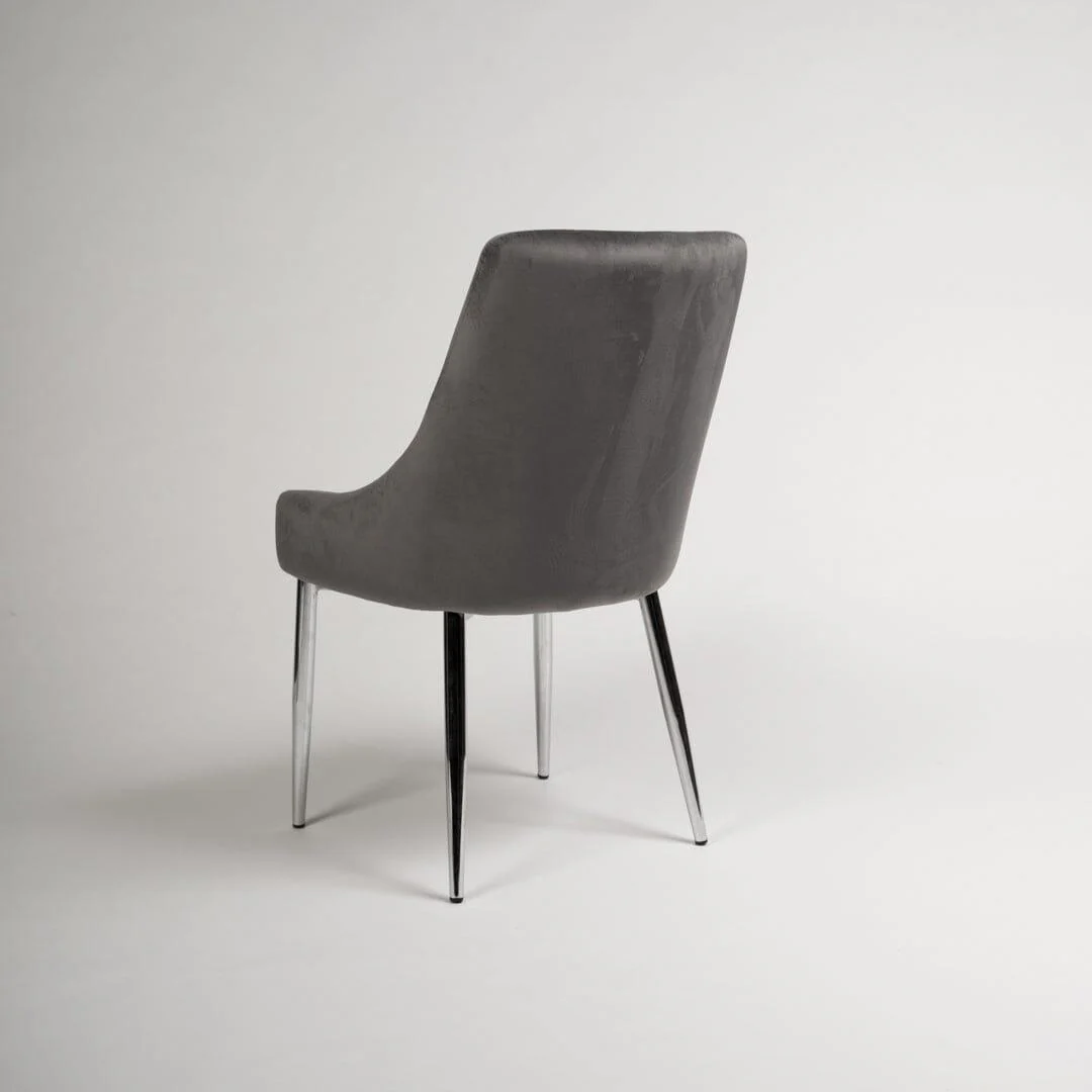 Outlet - Maeve Dining Chairs - Set of 2 - Grey & Chrome - Image 6