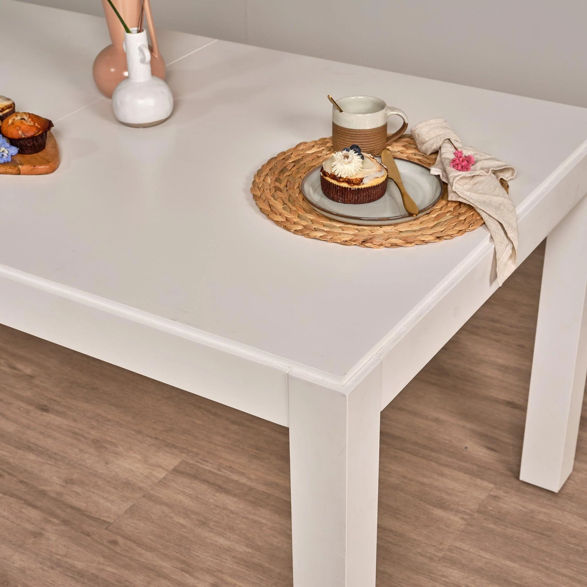 Magnus White Wood Dining Table - Extendable - Image 7