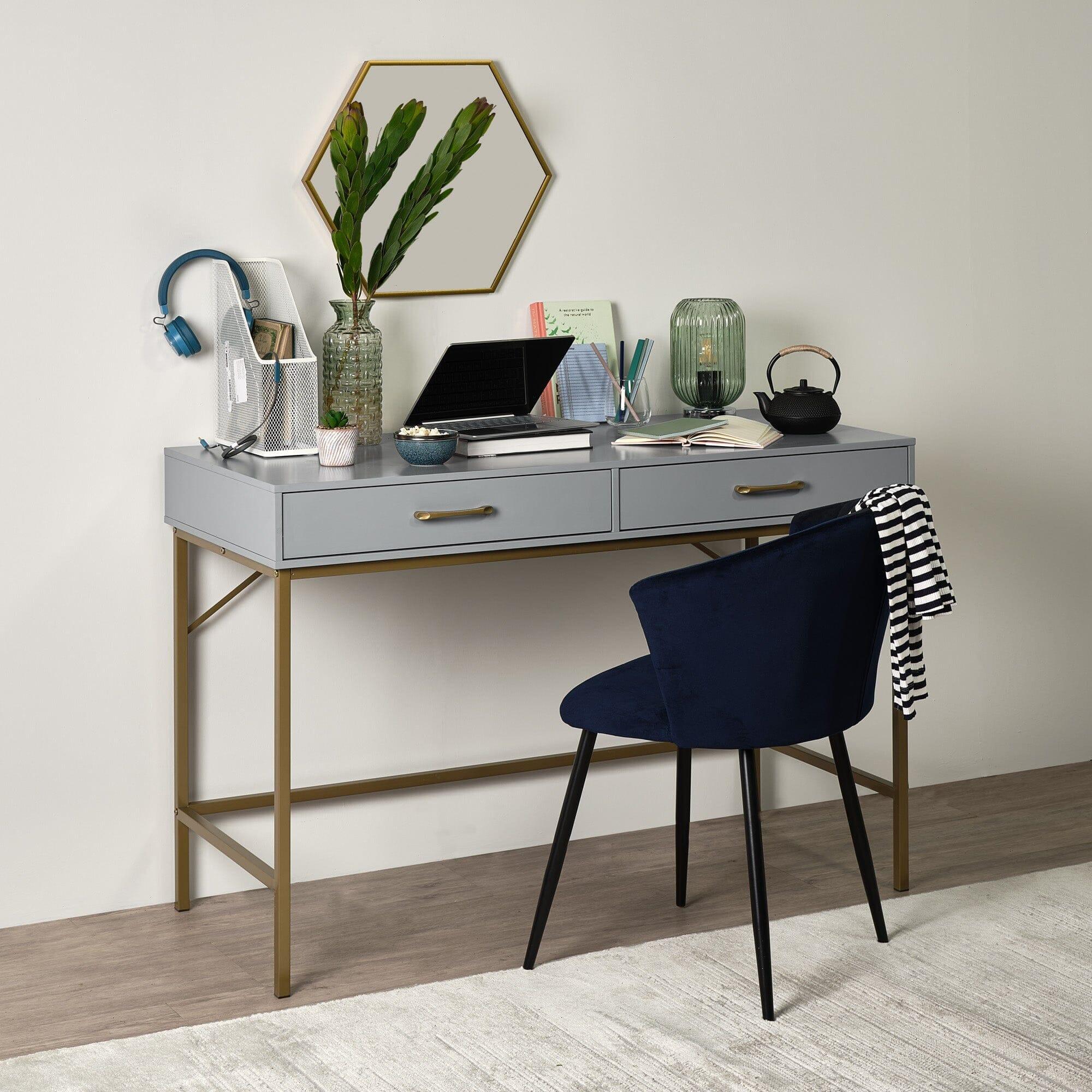 Marie Grey Dressing Table with Drawers - Image 2