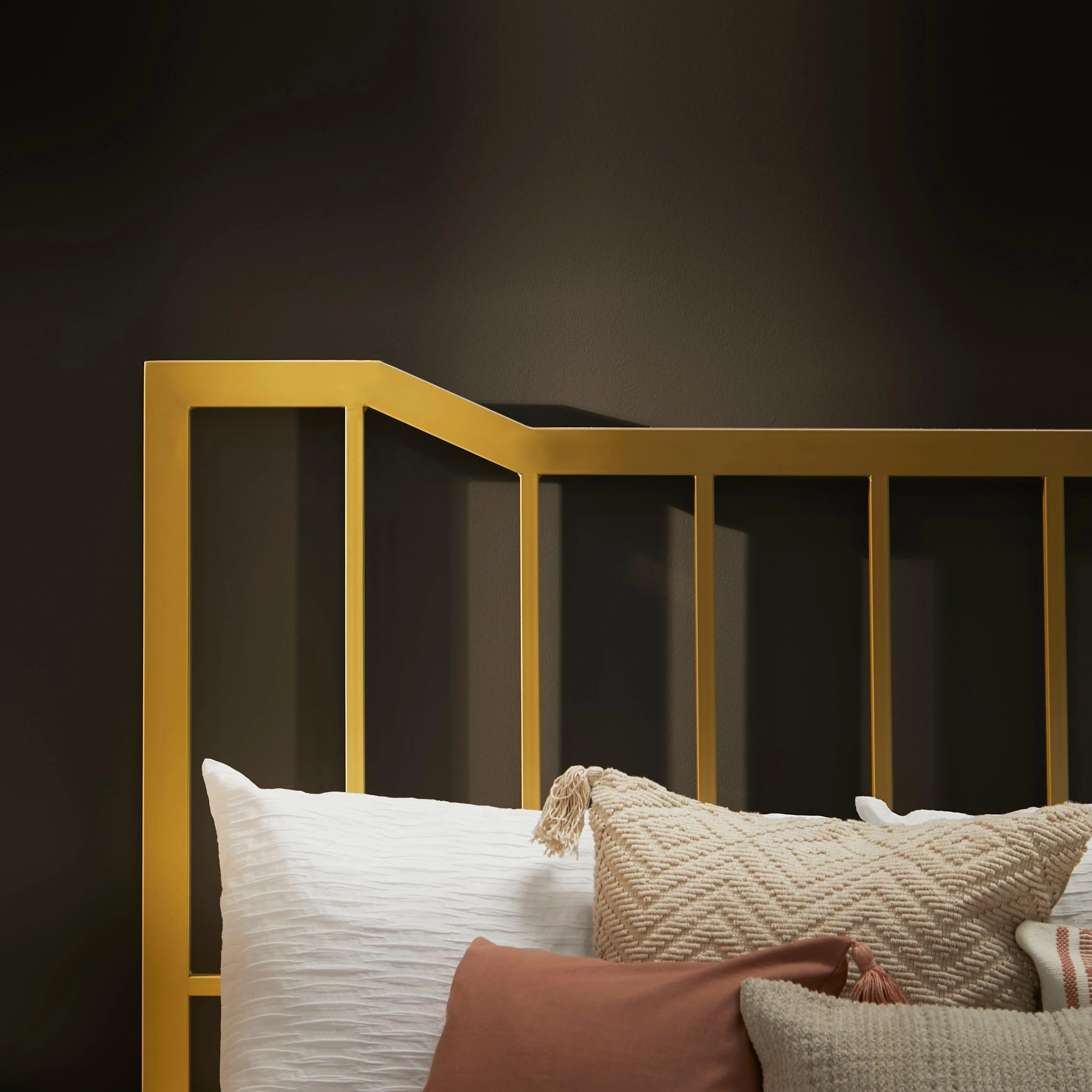 Marie King Size Bed - Gold Metal - Image 2
