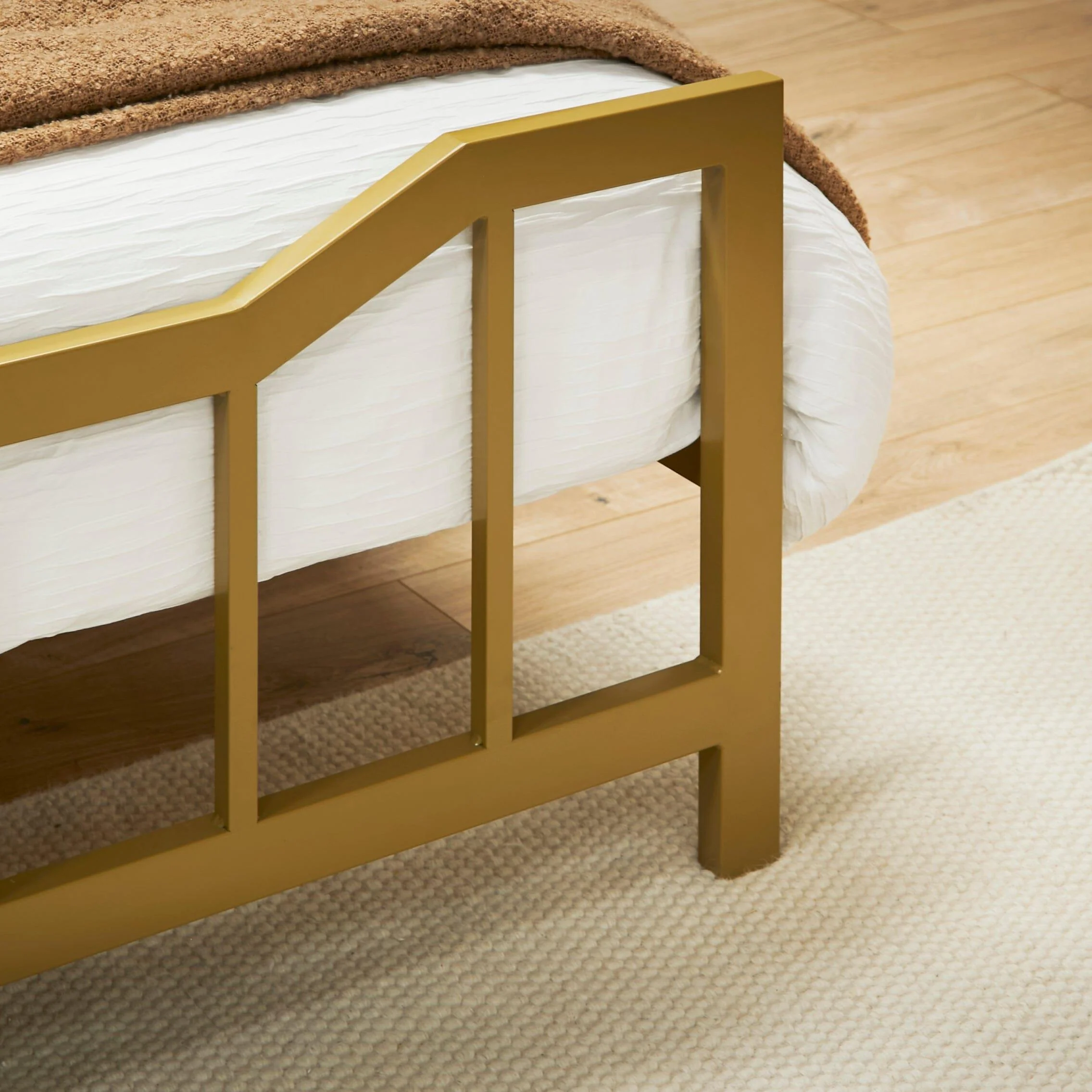 Marie King Size Bed - Gold Metal - Image 3