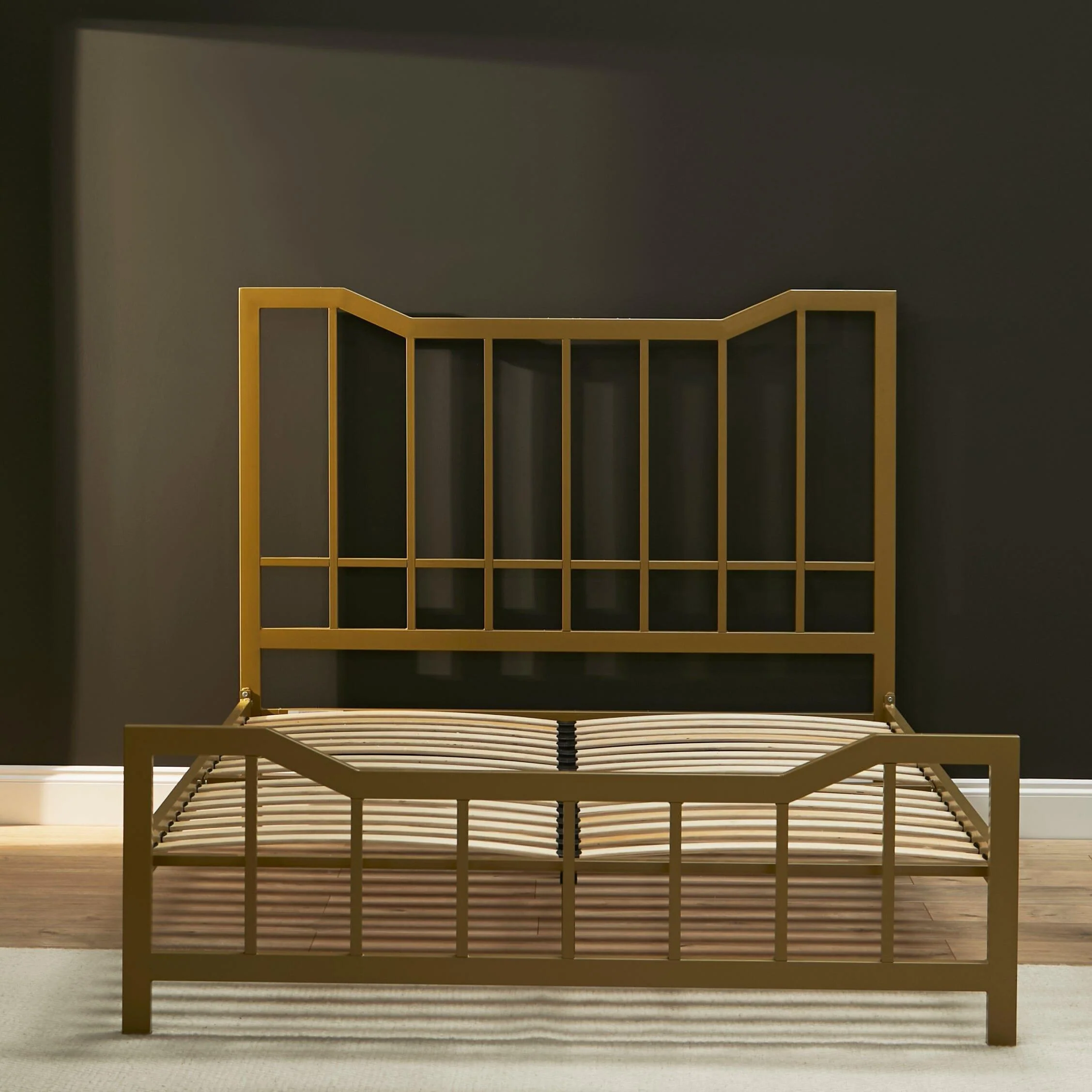 Marie King Size Bed - Gold Metal - Image 7