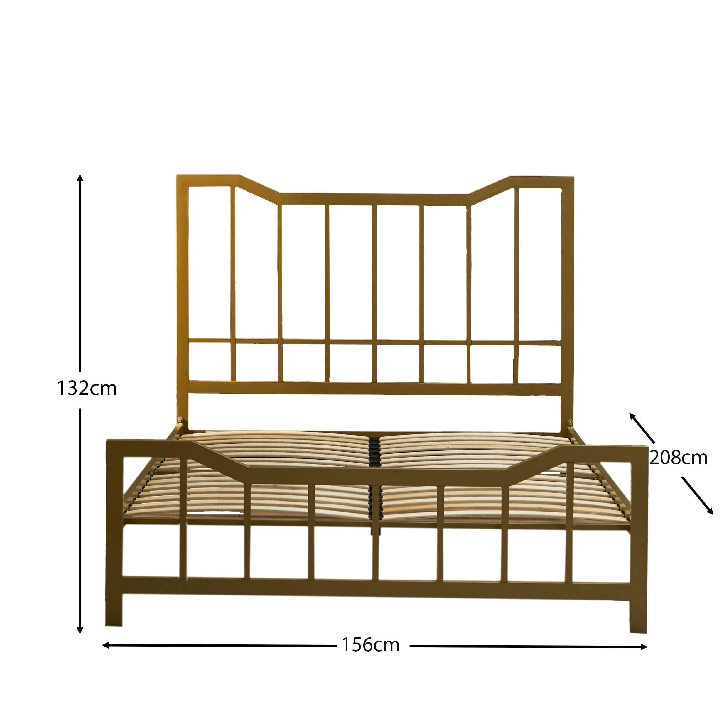 Marie King Size Bed - Gold Metal - Image 8