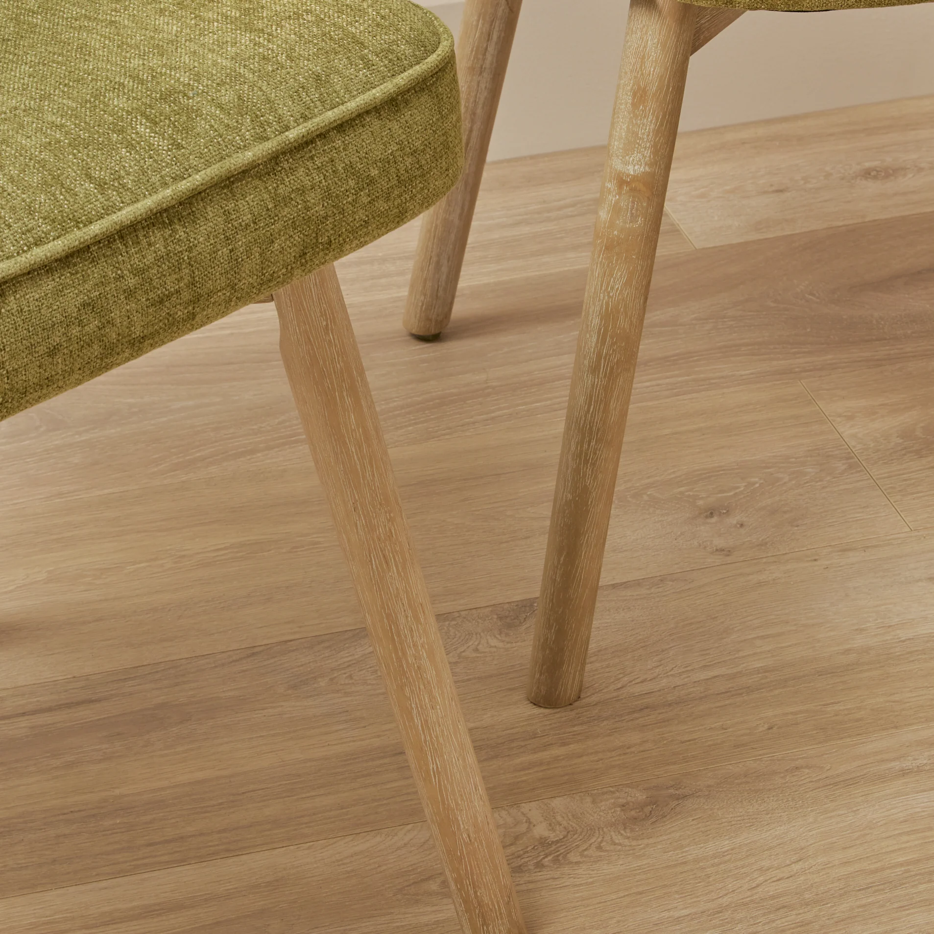 Marilyn Green Dining Chairs - Set of 2 - Whitewash Legs - Image 3