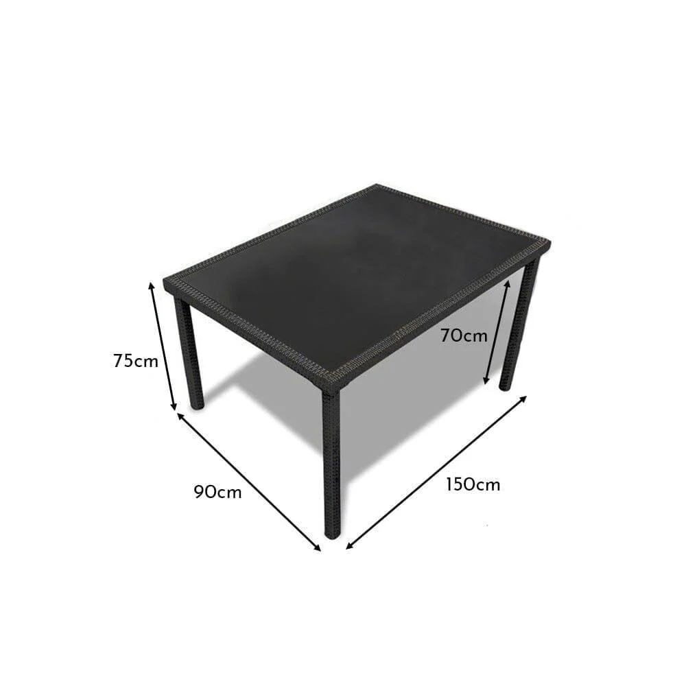 Marston 6 Seater Garden Dining Table - Black - Polywood Top - Image 10