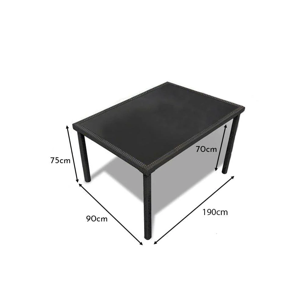 Marston 8 Seater Garden Dining Table - Black - Polywood Top - Image 4