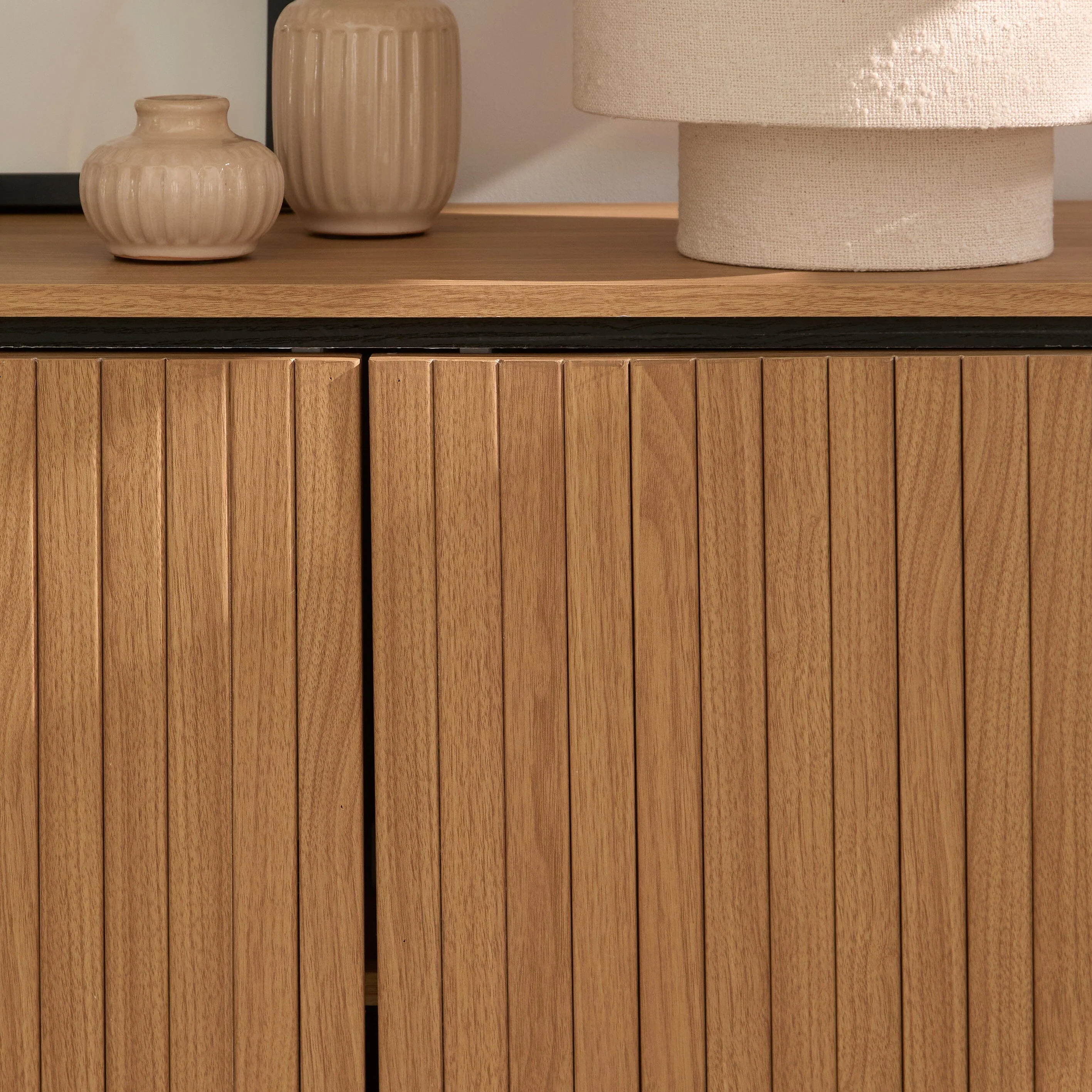 Matius 2 Door Large Sideboard - Seasoned Oak & Black - Image 7