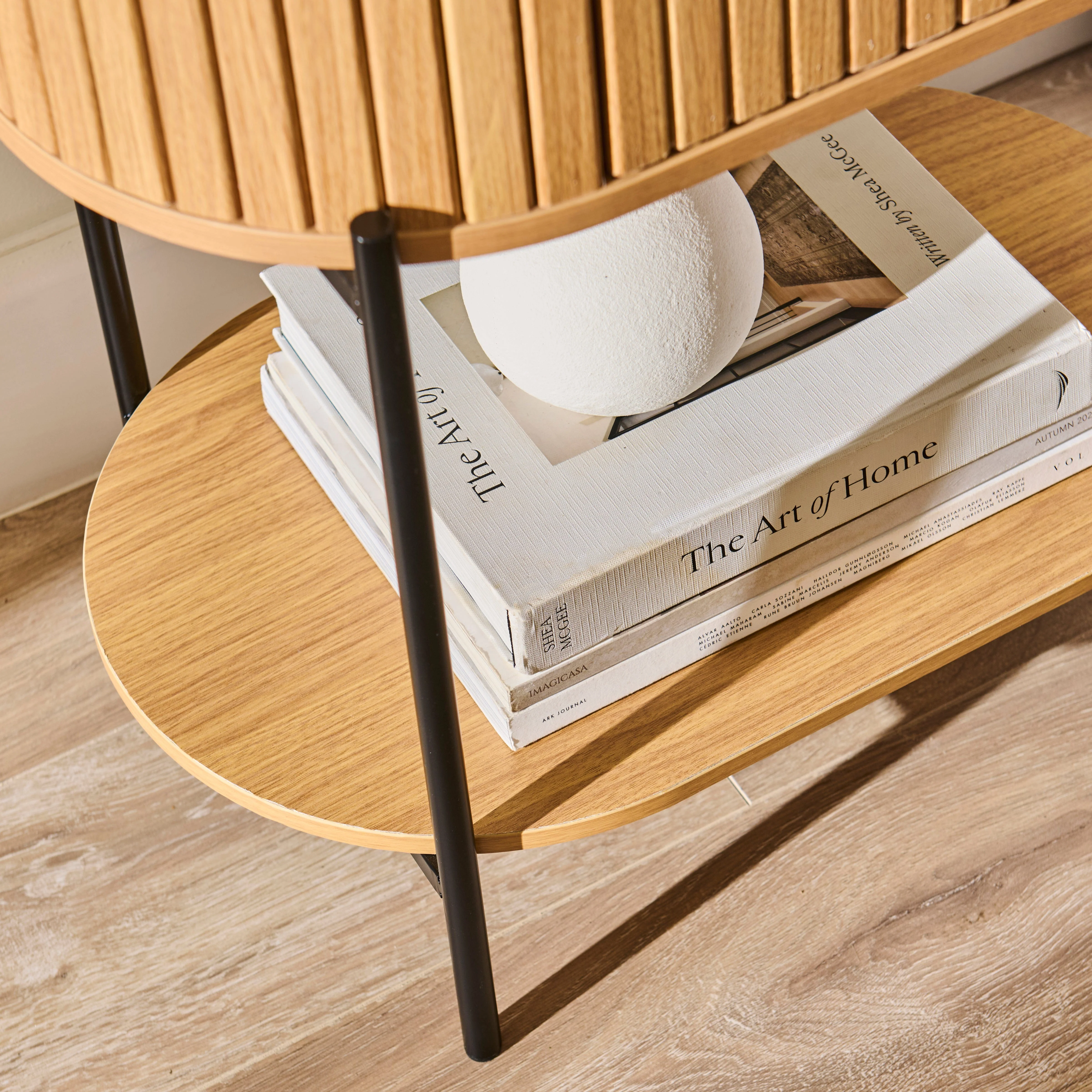 Matius Seasoned Oak 1 Drawer Bedside Table - Black Legs - Image 8