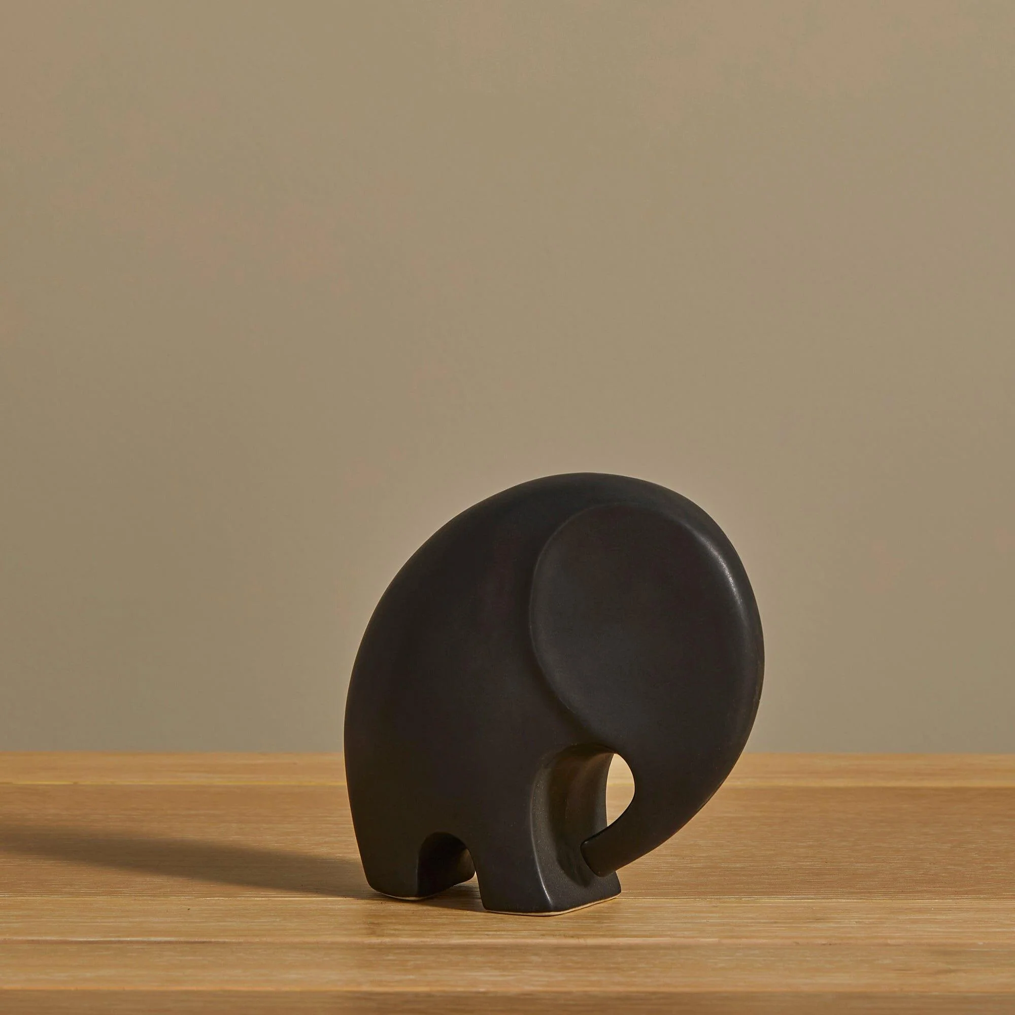 Meru 15cm Ceramic Elephant Ornament - Black