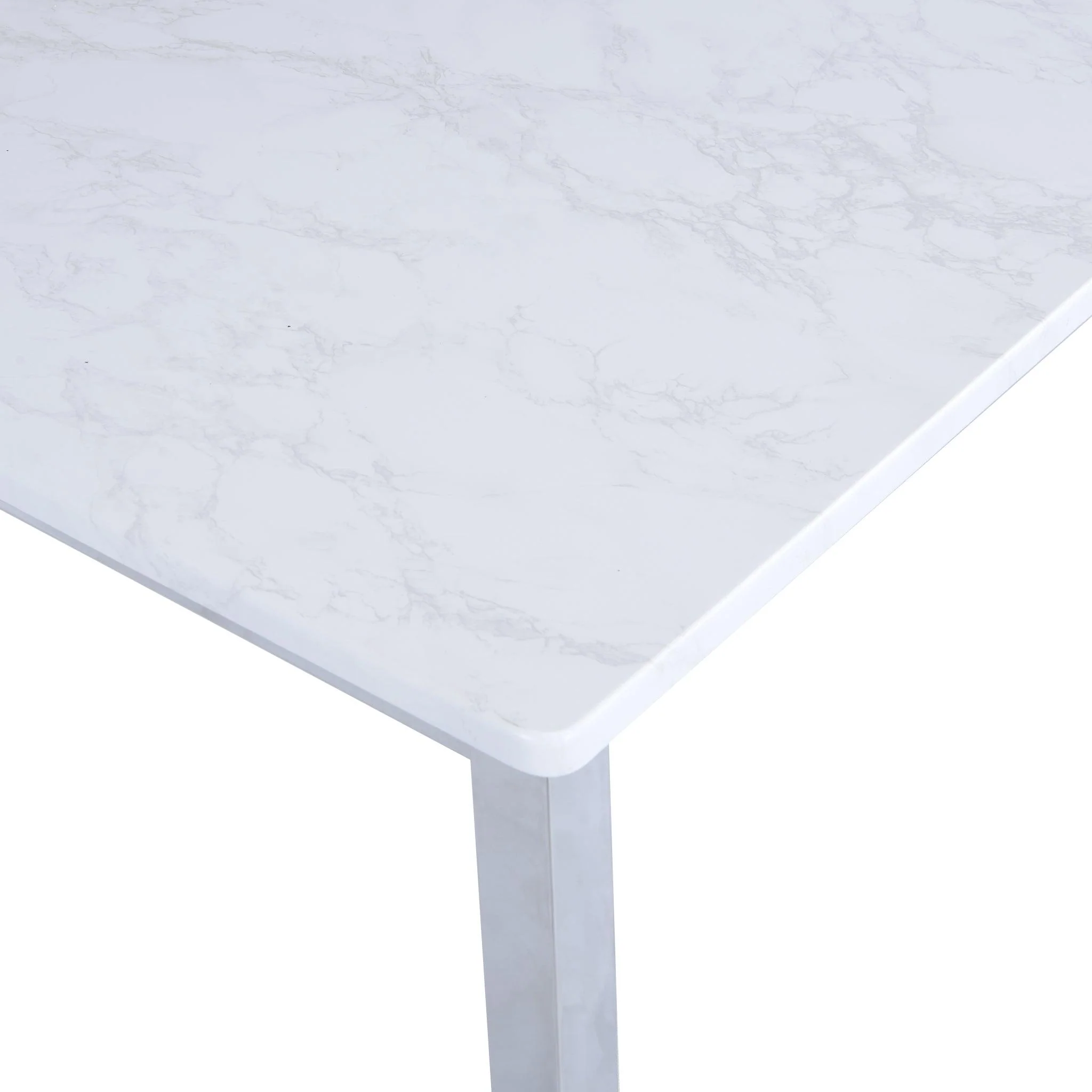 Outlet - Milo 6 Seater Marble Effect Dining Table with Chrome Legs - Image 2