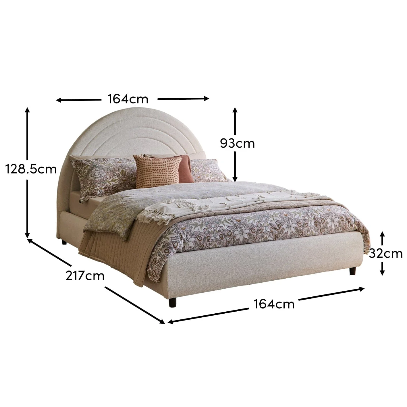 Mimi King Size Ottoman Bed - Chalk White Boucle - Image 8