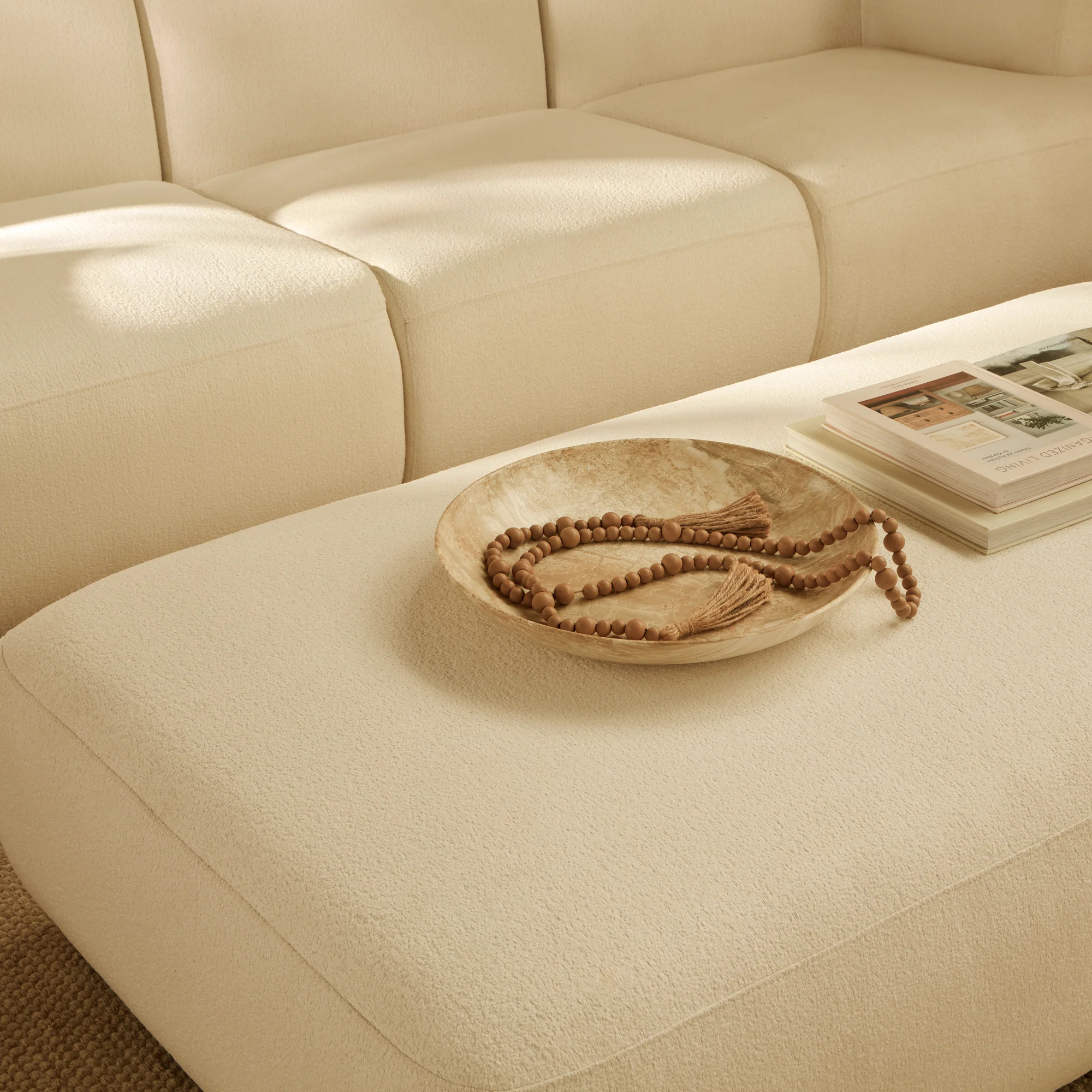 Nathalia 3-Seater Sofa - Chalked White Boucle - Image 4