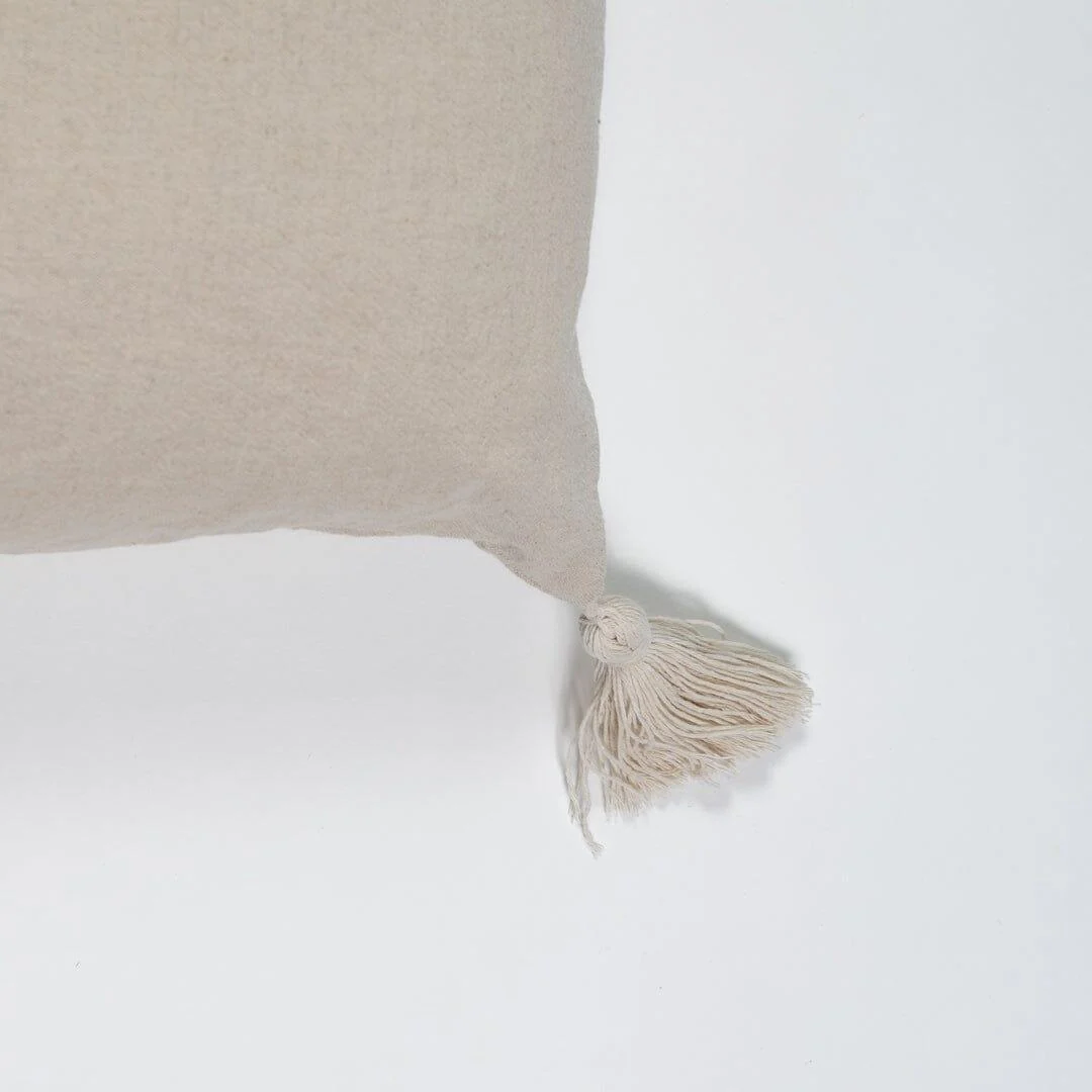 Otura 45x45cm Tasseled Cushion Cover - Natural - Image 2