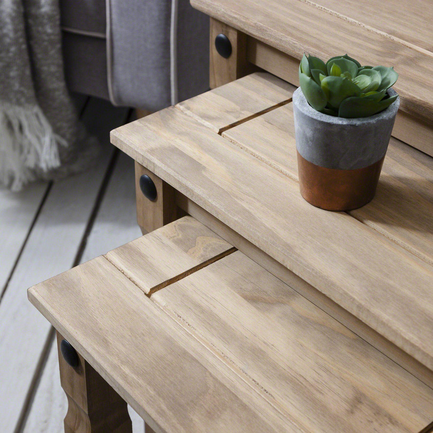 Corona Solid Pine Nest of Tables - Image 5