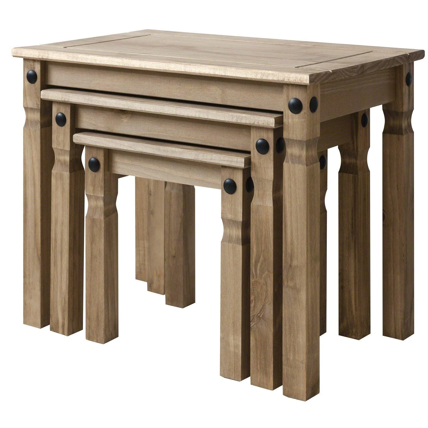 Corona Solid Pine Nest of Tables - Image 8