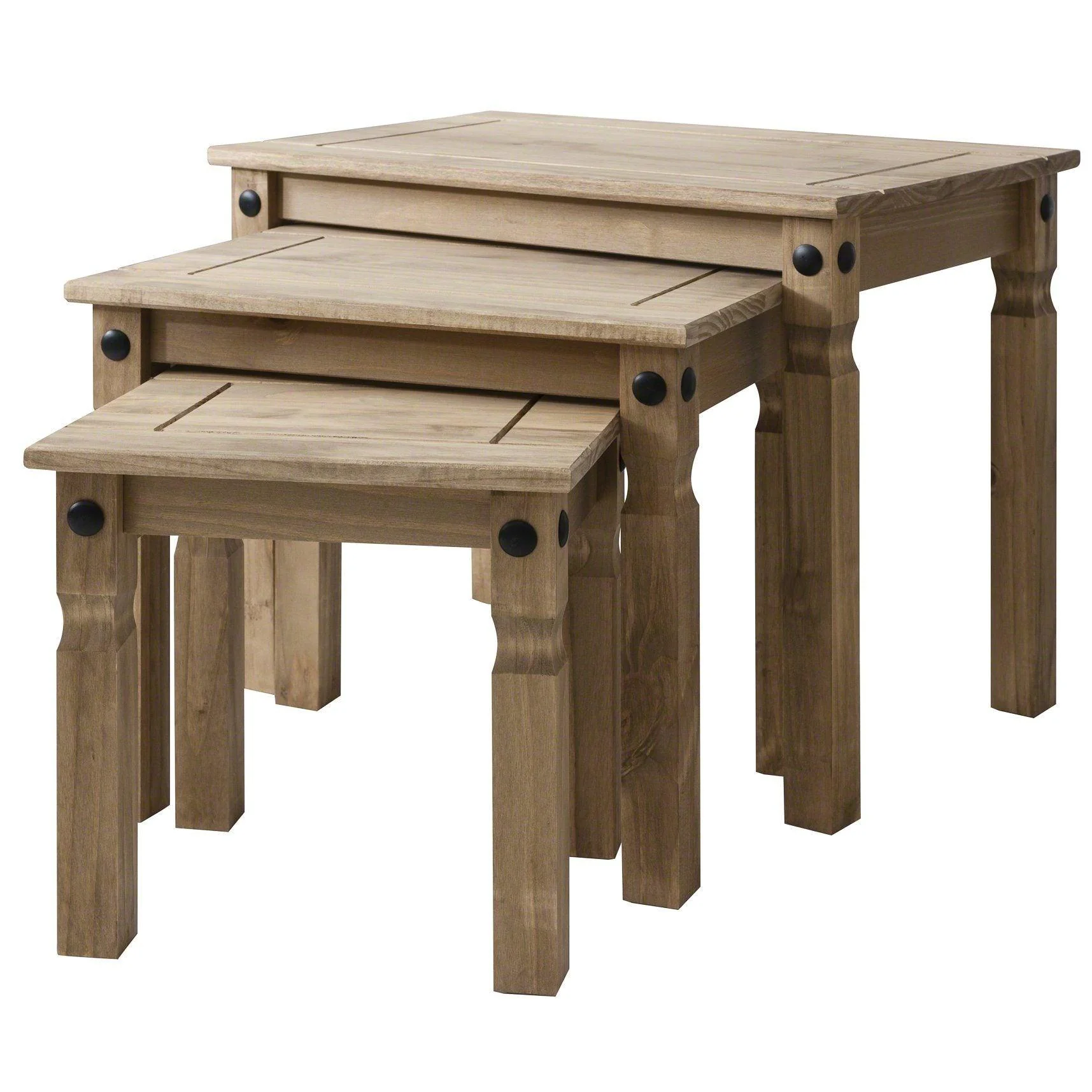 Corona Solid Pine Nest of Tables - Image 9