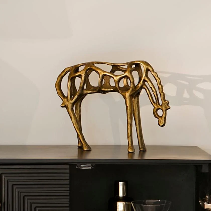 Newbury 25cm Metal Horse Ornament - Gold - Image 3