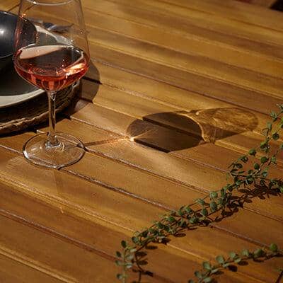 Oakley 6 Seater Wooden Extendable Oval Garden Dining Table with 6 Rattan Dining Chairs - Image 9