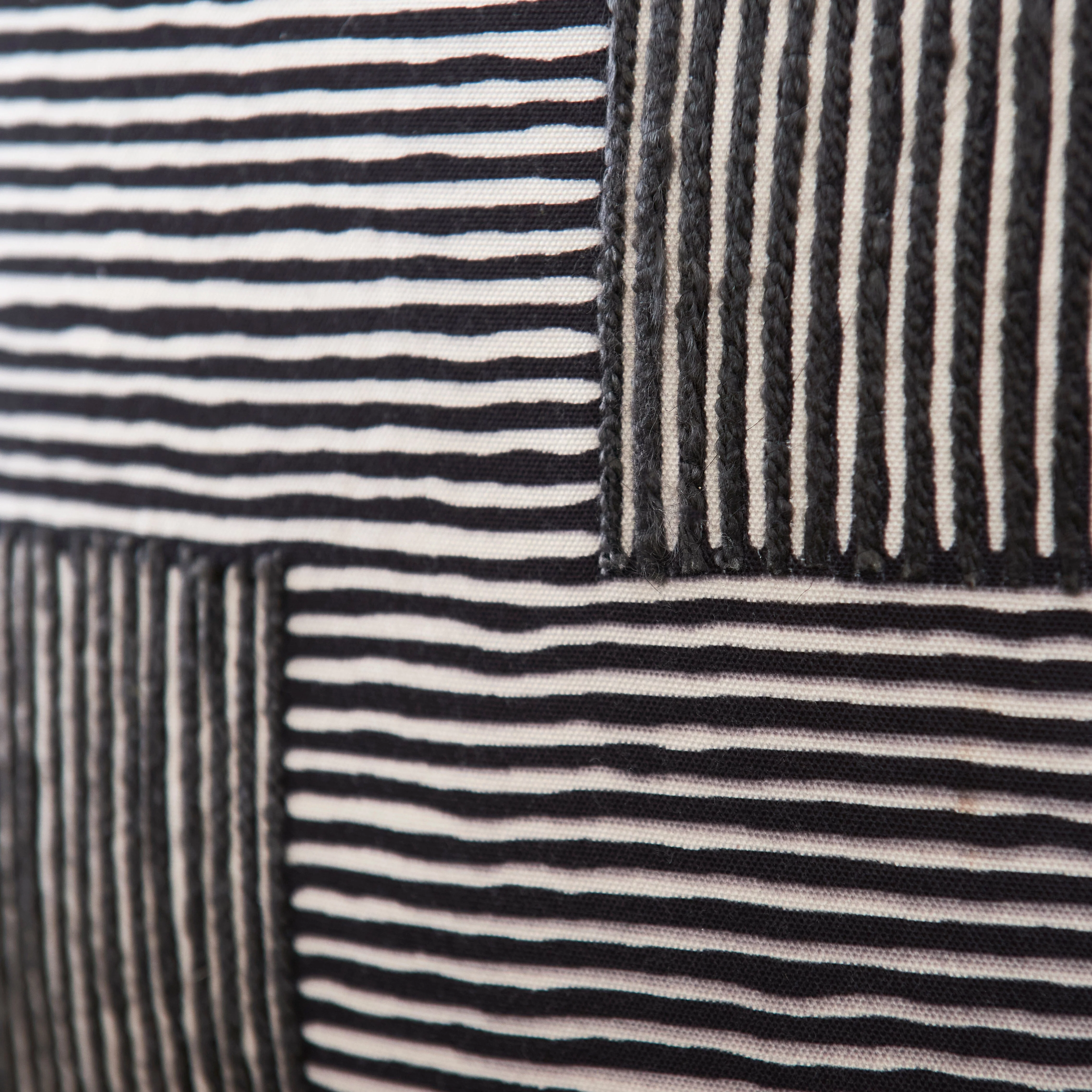 Odisha 45x45cm Striped Cushion Cover - Black - Image 5