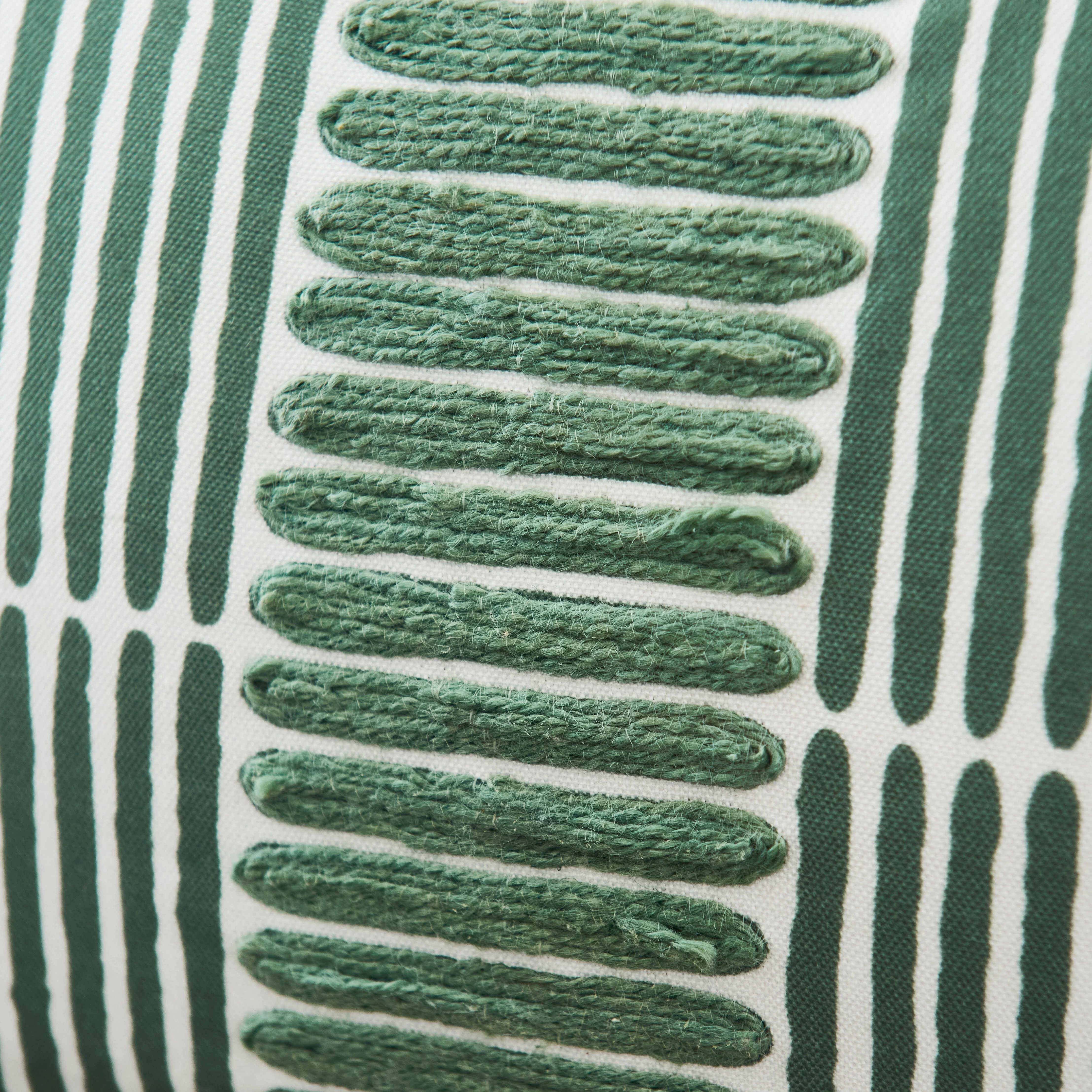 Odisha 45x45cm Striped Cushion Cover - Olive - Image 2
