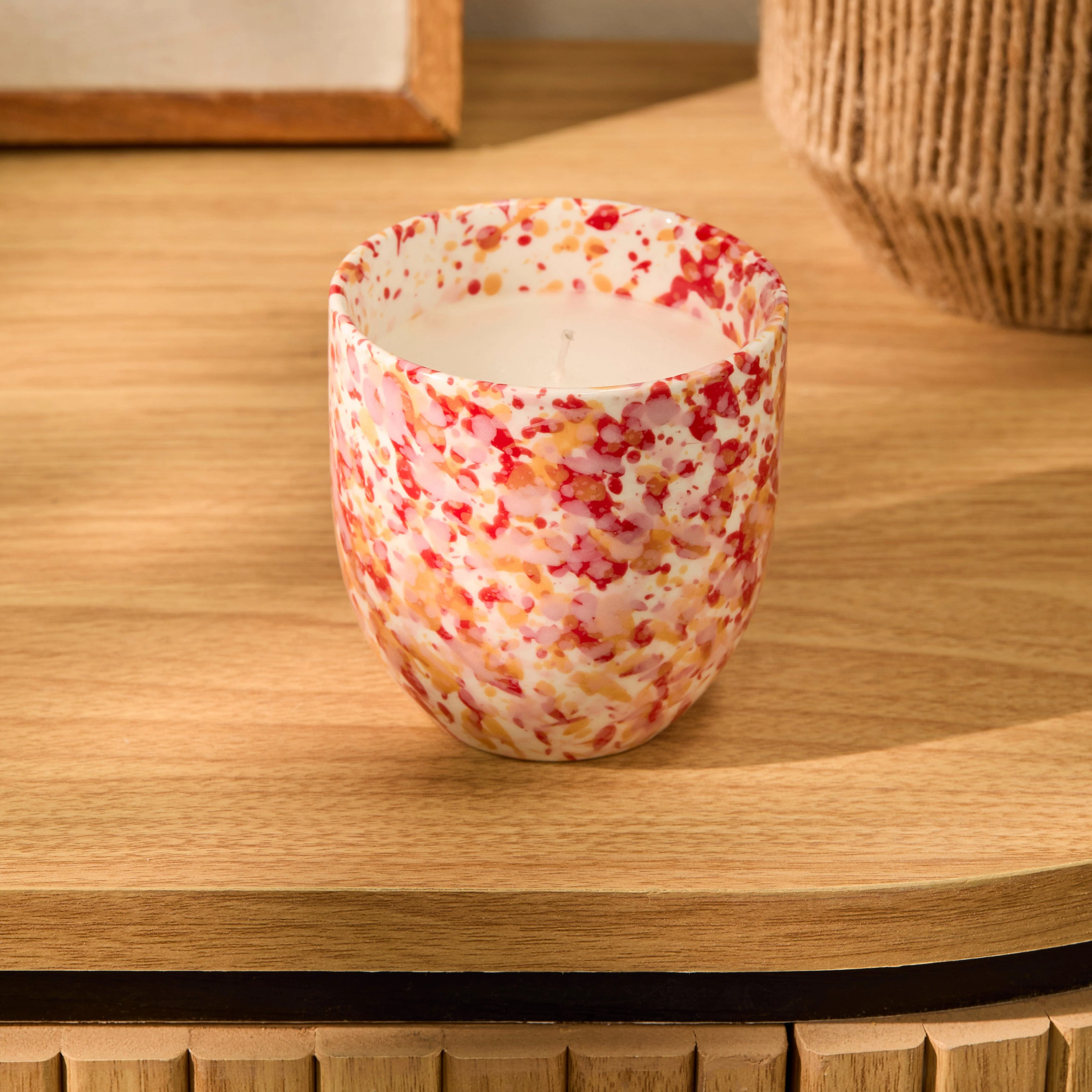 Olney Single Wick 8cm Ceramic Candle - Oud Wood & Rose Scent In Paprika - Image 5