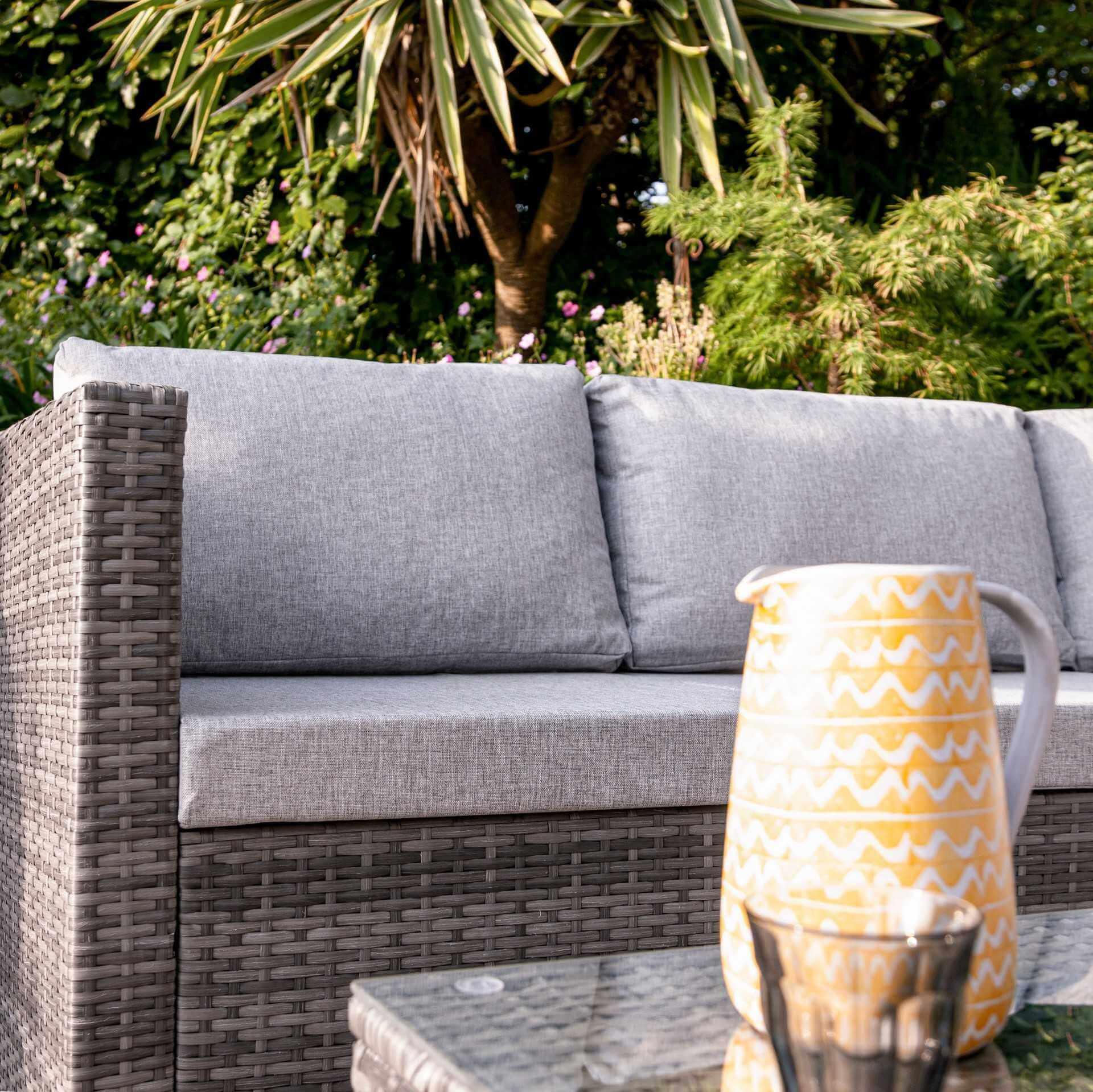Weston Outlet - 4 Seater Rattan Corner Sofa Set - Grey Weave - Image 4