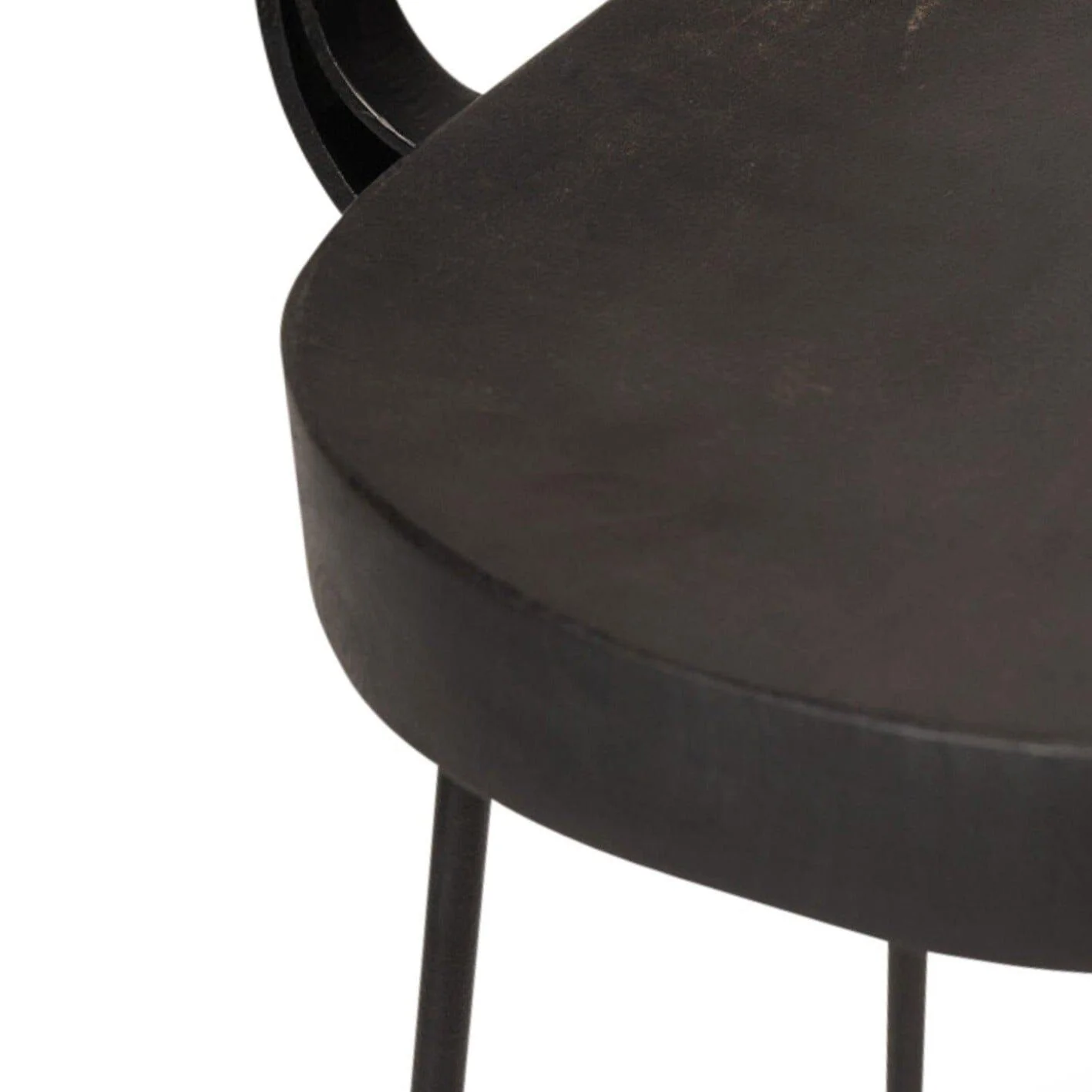 Aiden Black Mango Wood Bar Stools - Set of 2 - Black Iron Legs - Image 4