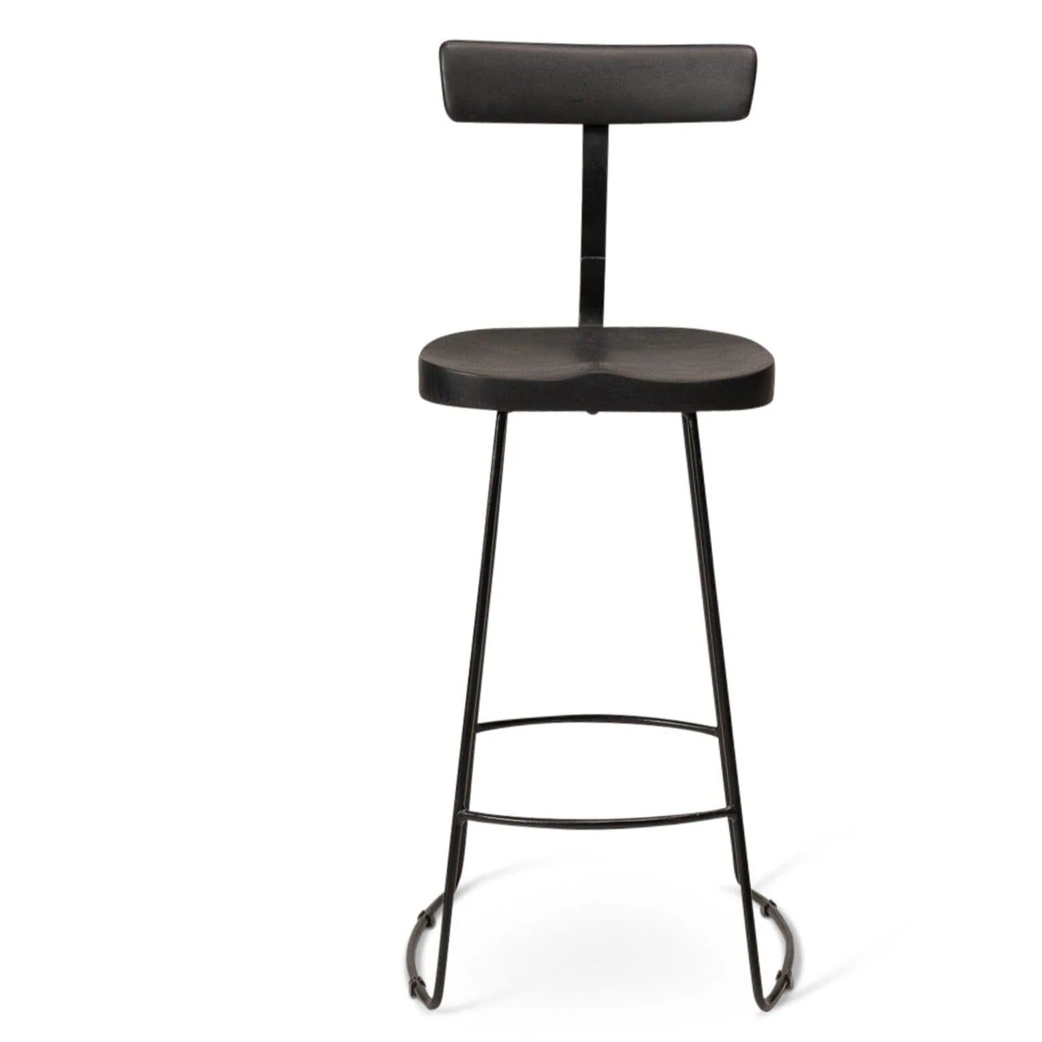 Aiden Black Mango Wood Bar Stools - Set of 2 - Black Iron Legs - Image 7