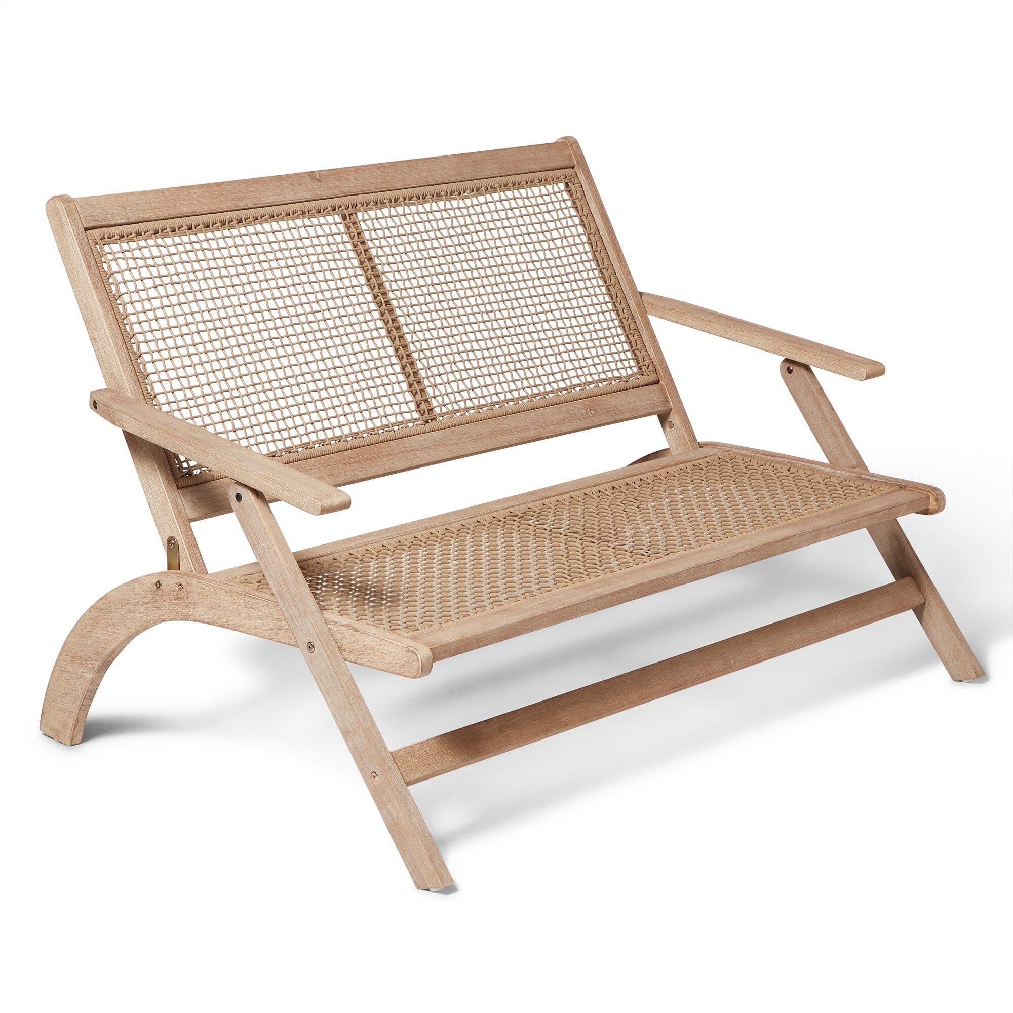 Akira Wooden Garden Rope Folding Bench - Image 11