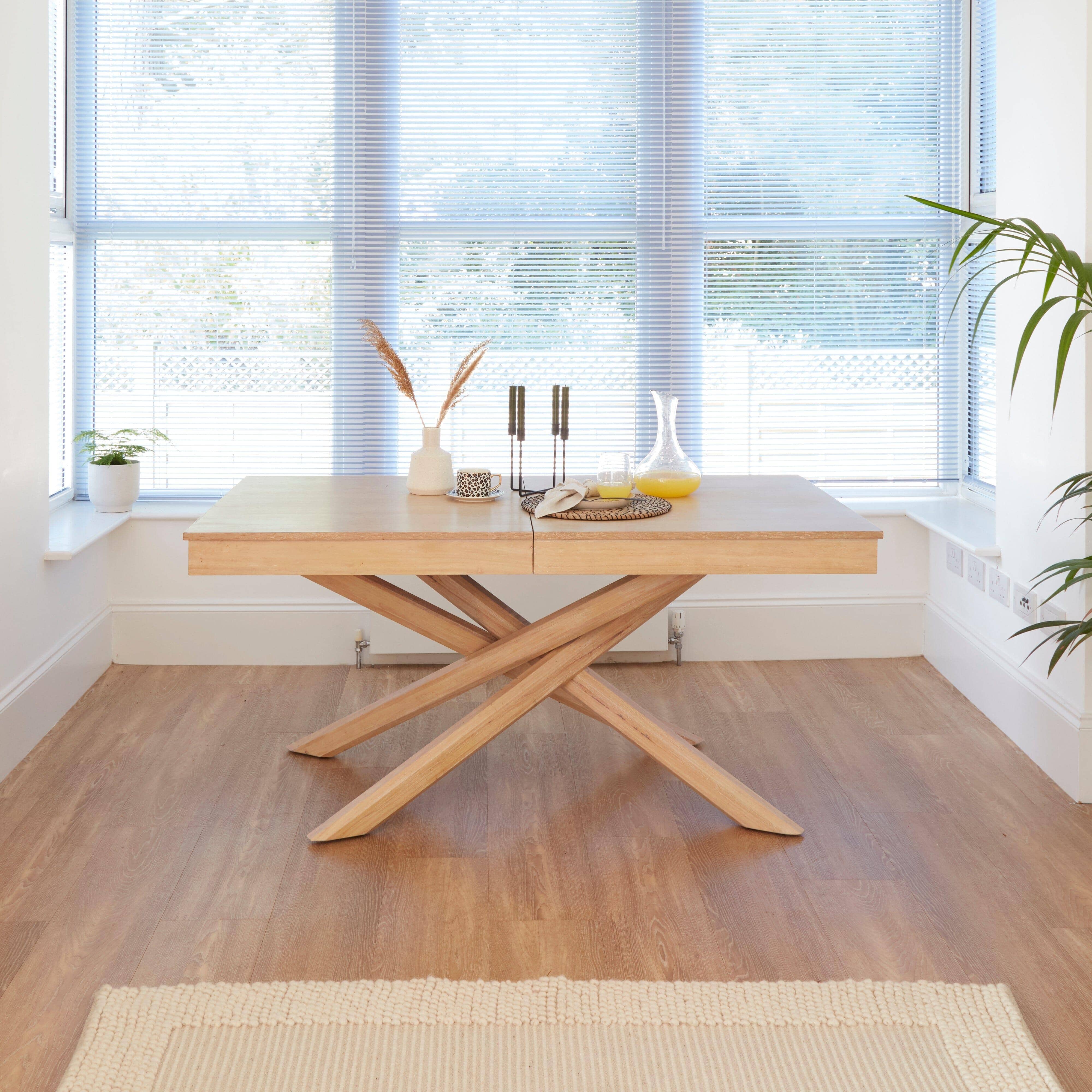 Amelia Whitewash Dining Table Set - 6 Seater - Freya Blue Dining Chairs - Whitewash Oak Legs - Image 6