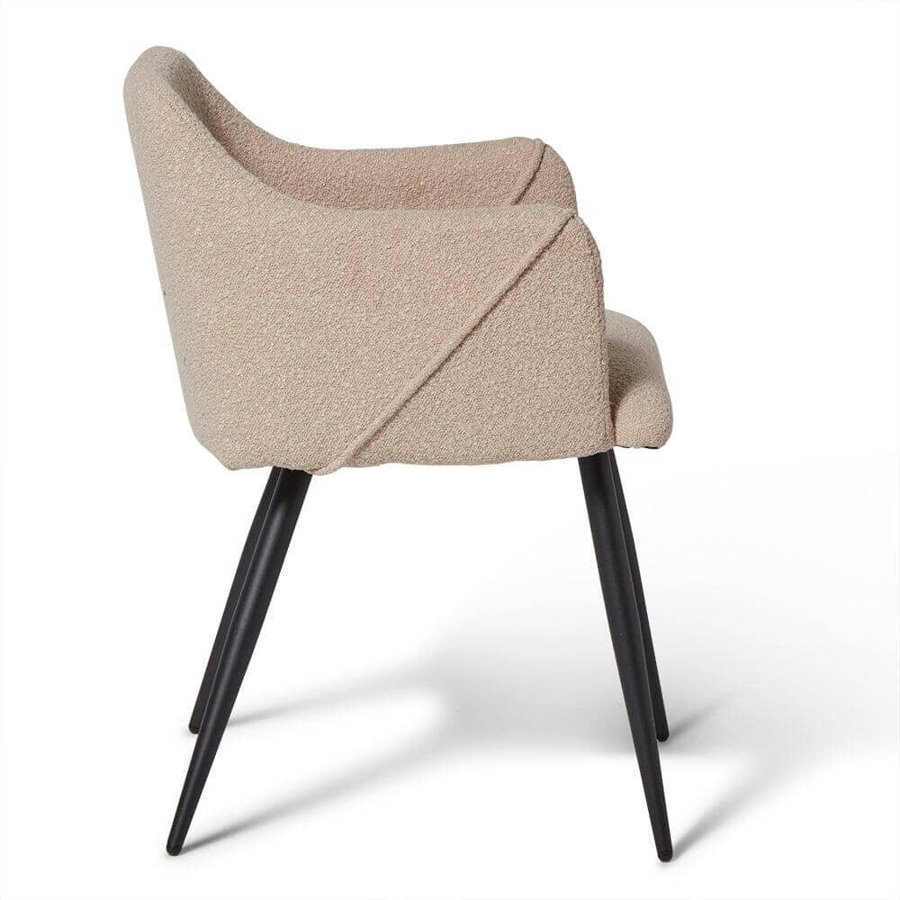 Outlet - Amy Armchairs - Set of 2 - Boucle With Black Legs - Image 4