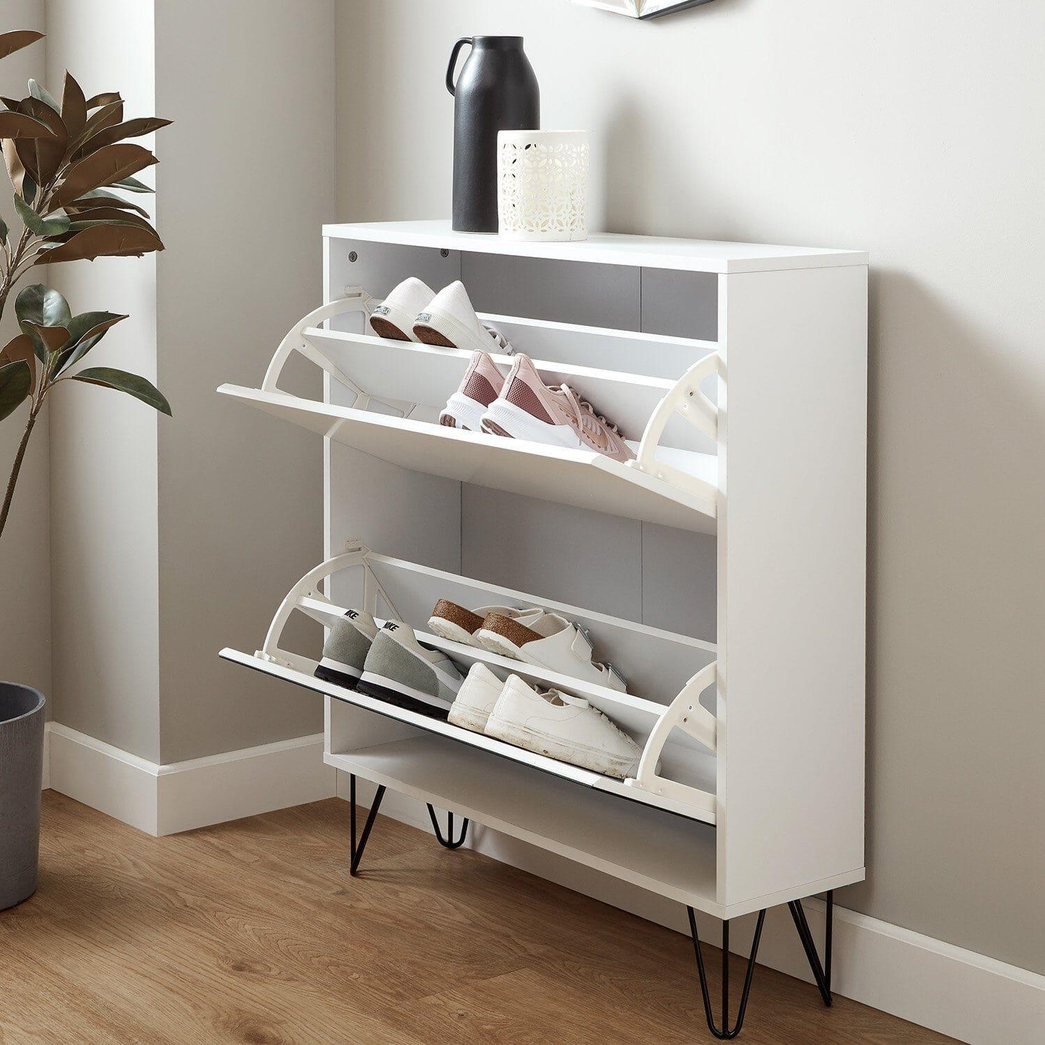 Outlet – Anderson shoe cabinet - 2 door - white - Image 3
