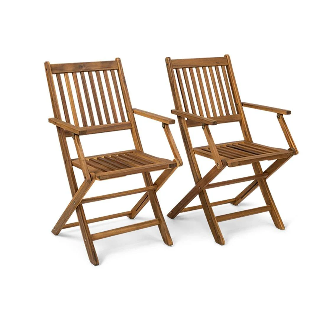 Outlet - Ashby Outdoor Wooden Folding Chairs - Set of 2 - Image 3