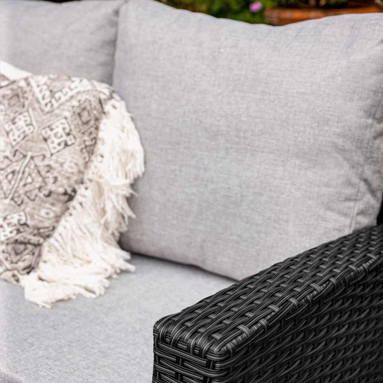 Outlet - Aston Rattan Corner Sofa Set - 9 Seater - Black - Image 5