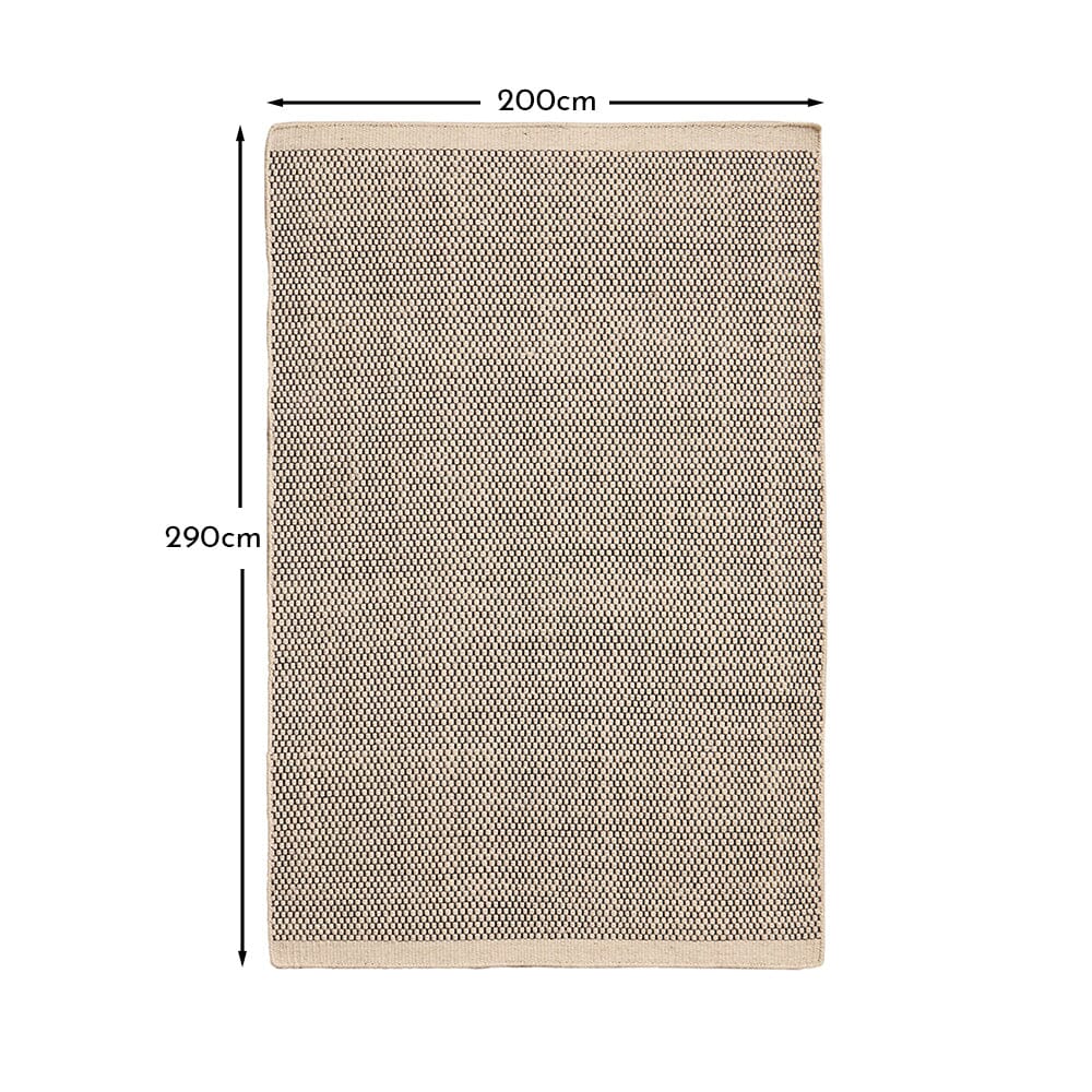 Atcham Black/Natural Pebble Wool with Cotton Rug - 200 x 290cm - Image 8