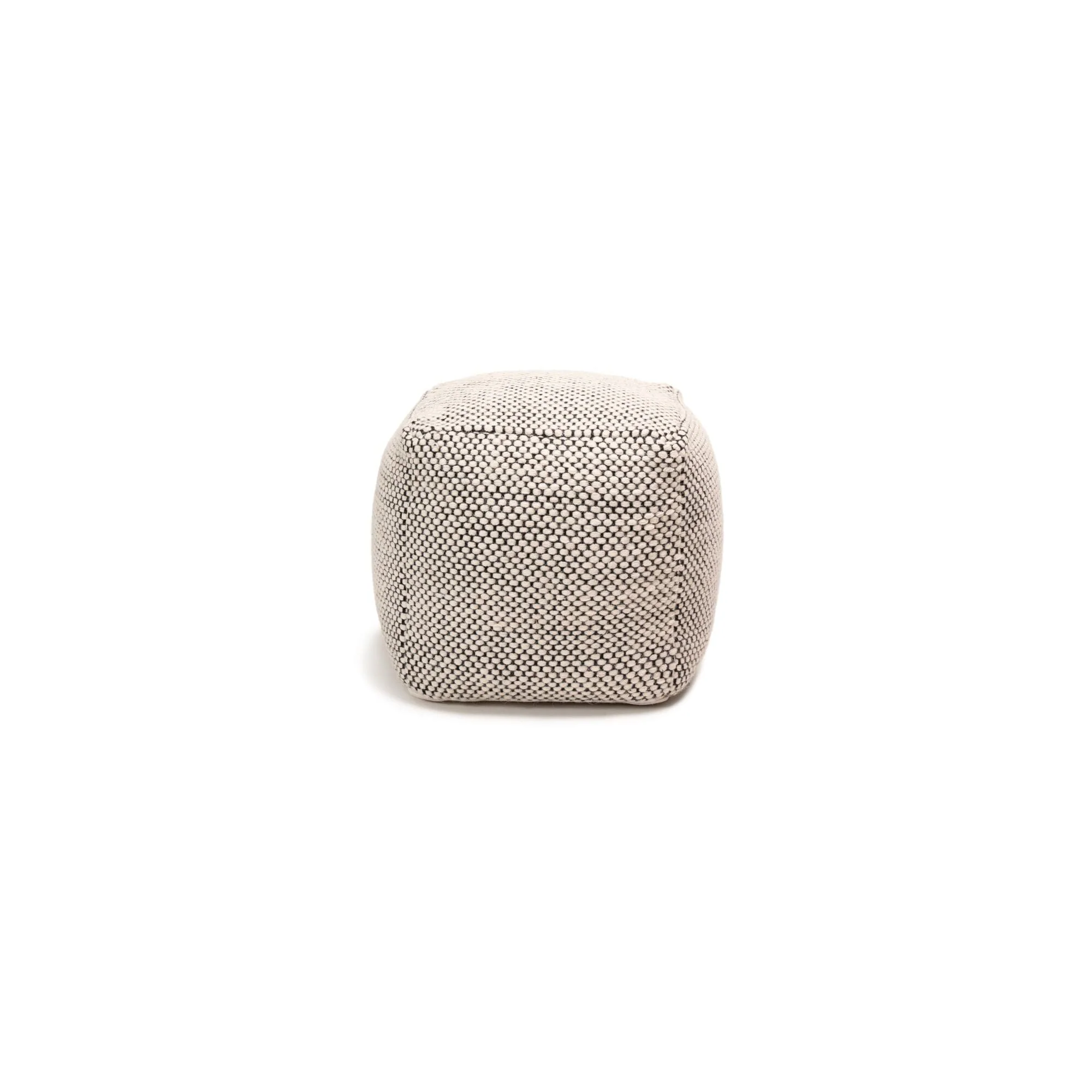 Atcham Wool & Cotton Ottoman Stool - Black/Natural - Image 5