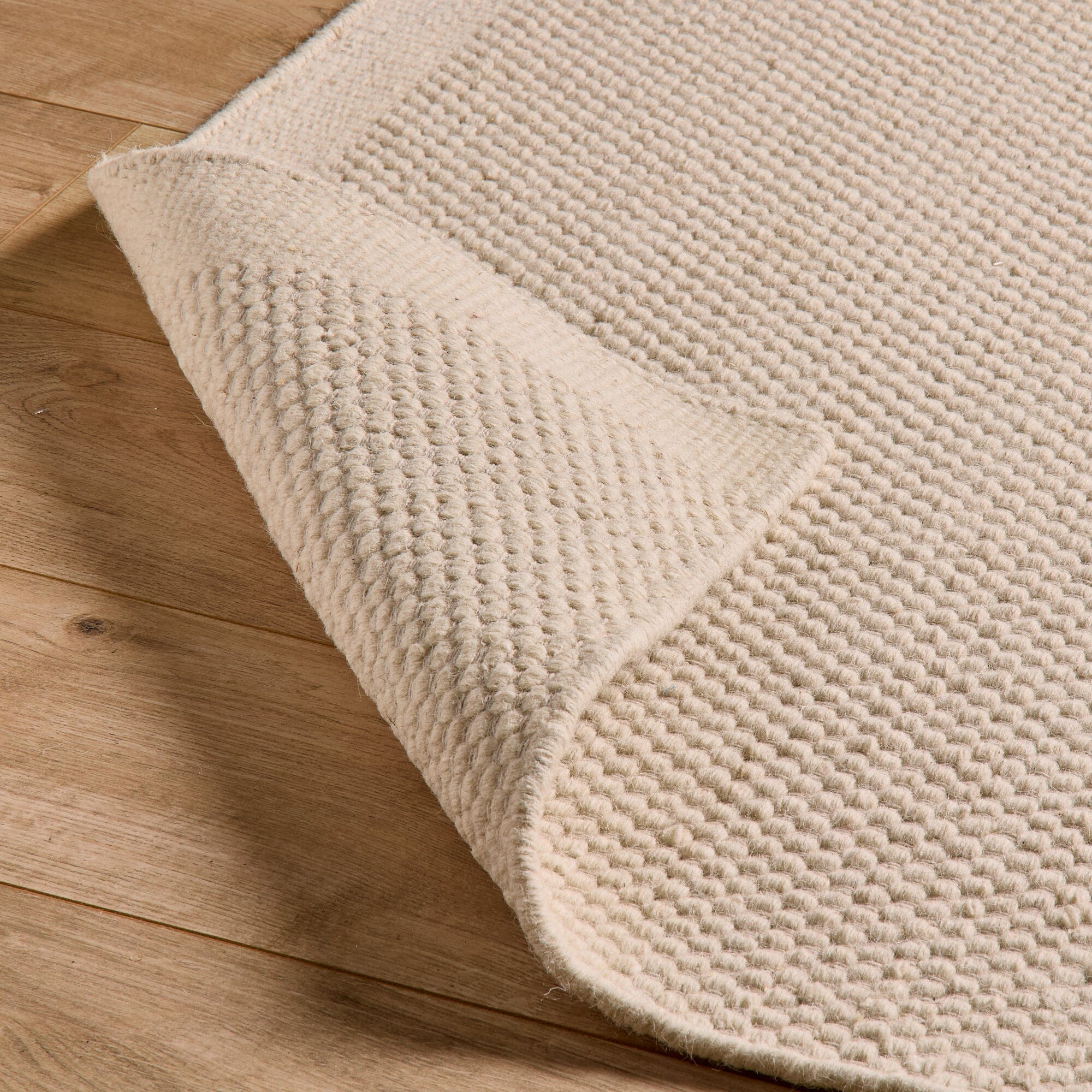 Atcham Clay/Natural Pebble Wool with Cotton Rug - 200 x 290cm - Image 2