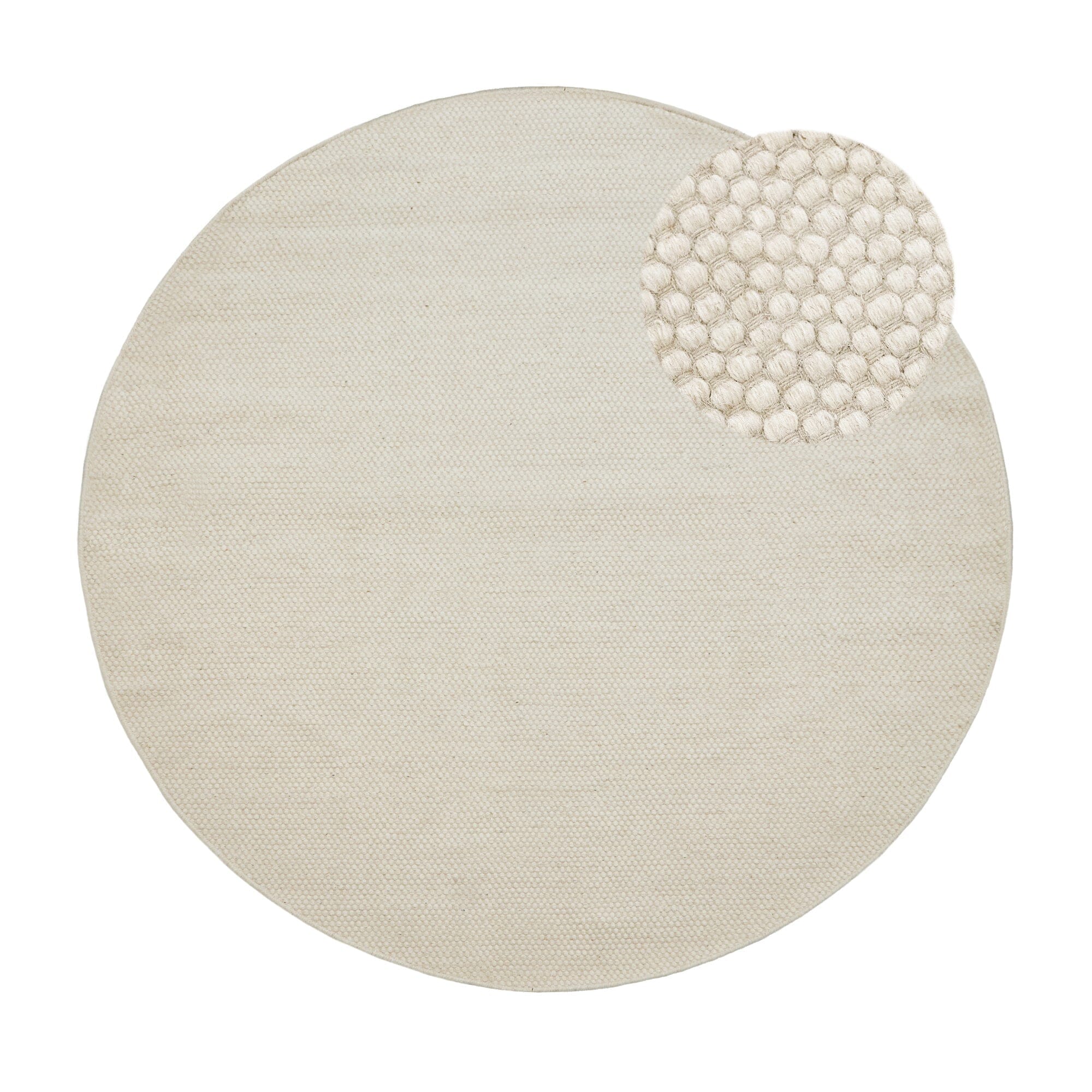 Outlet - Atcham Clay/Natural Round Rug Wool with Cotton - 150cm