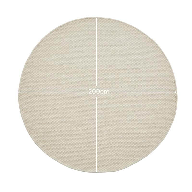 Outlet - Atcham Clay/ Natural Round Rug Wool with Cotton - 200cm - Image 7