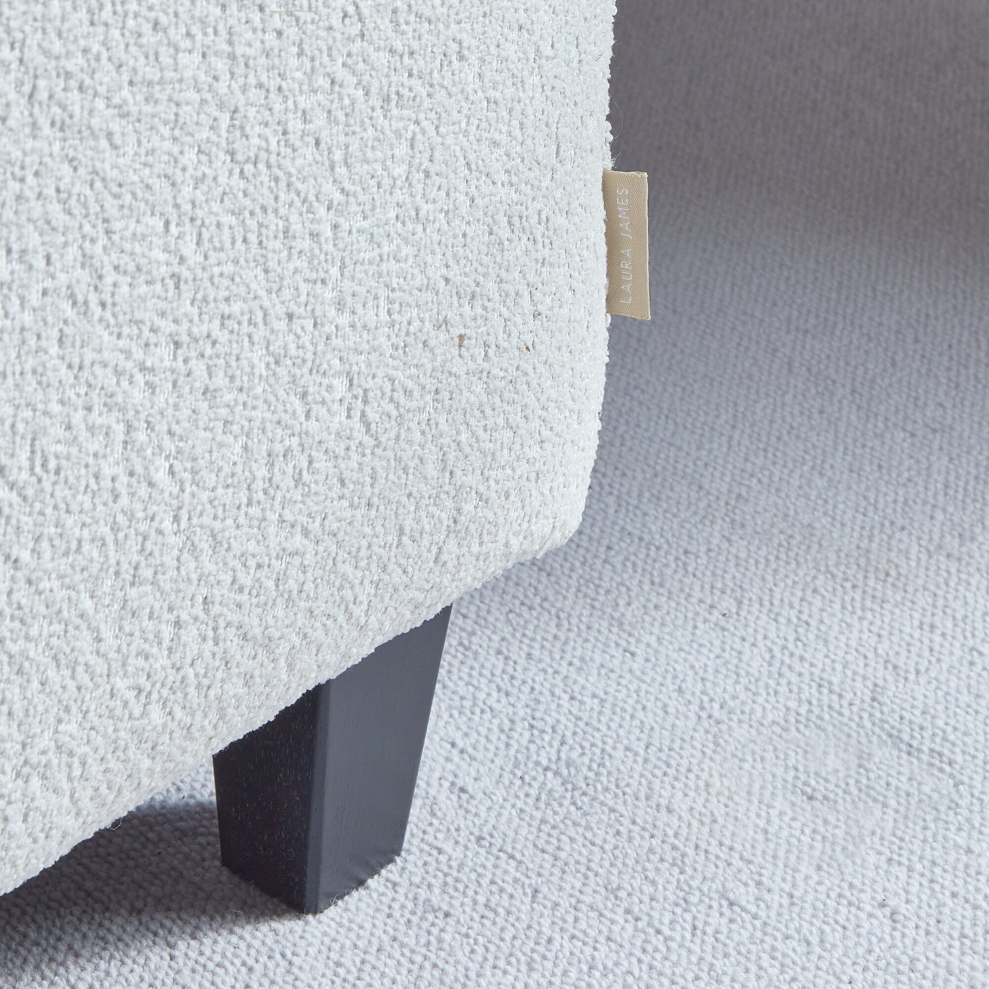 Ava 2 Seater Sofa - Light Beige Boucle with Black Oak legs - Image 7