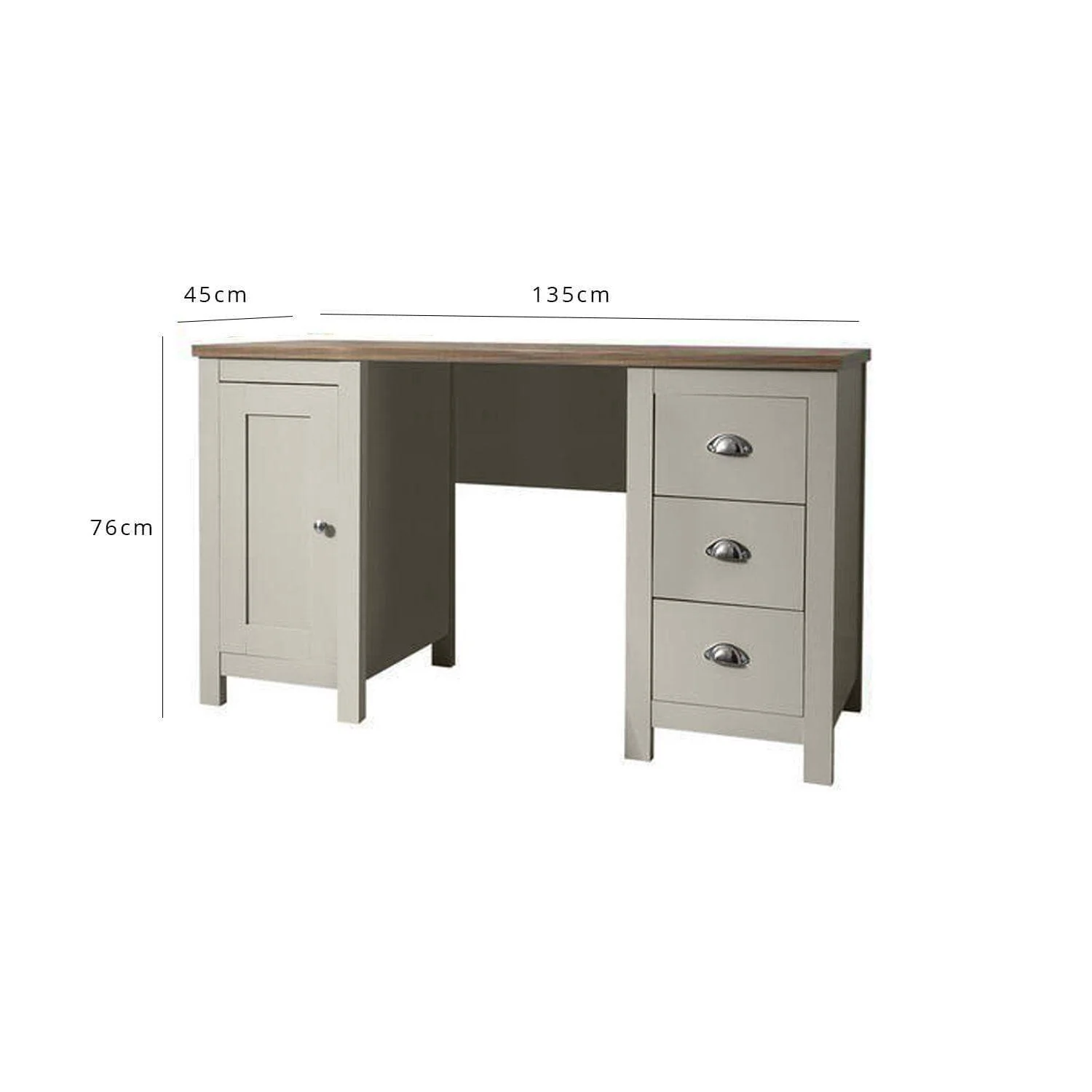 Outlet - Bampton  Grey Desk - Image 4