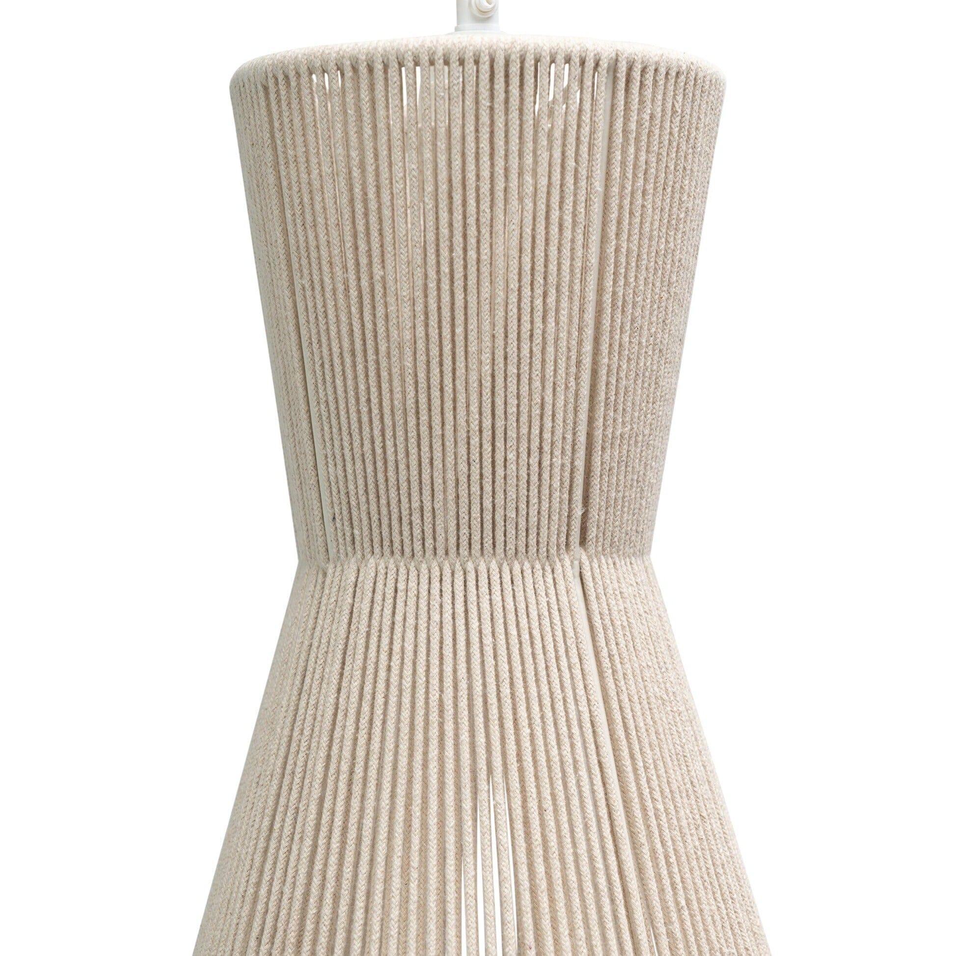 Outlet - Bari White Cotton String Tapered Pendant - Image 4