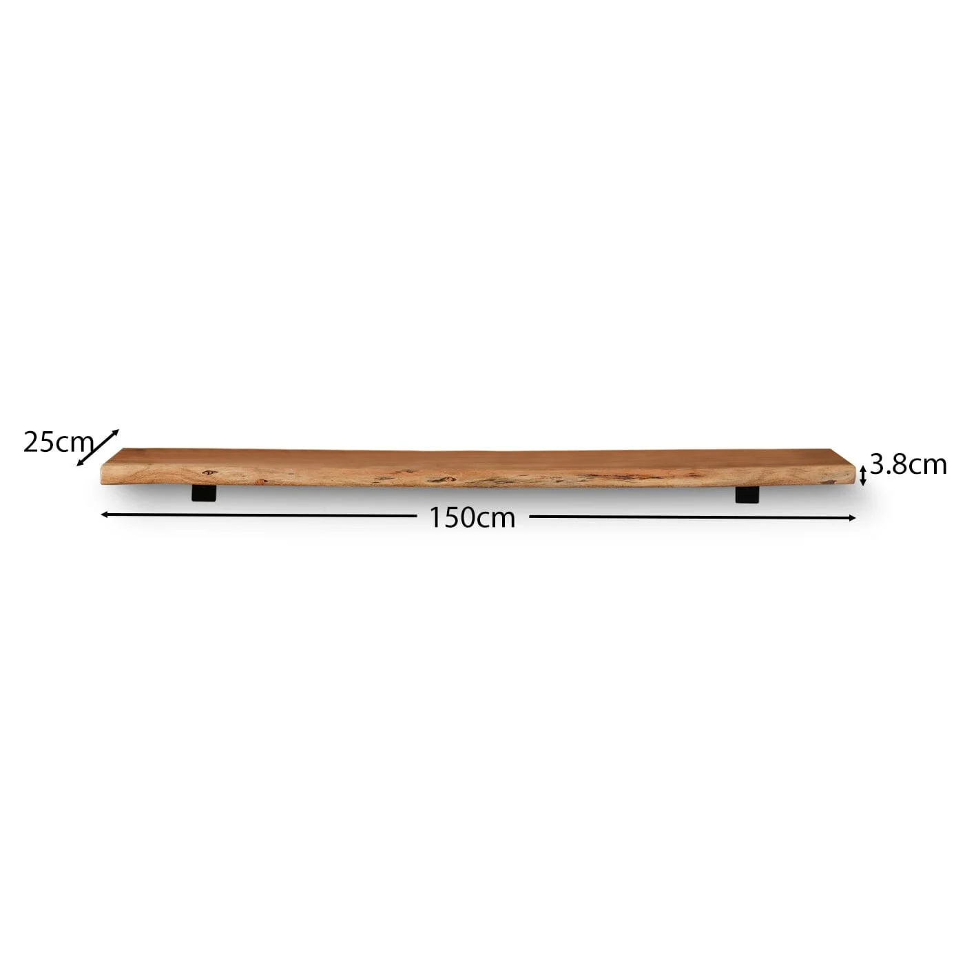 Outlet - Bosco Natural Acacia Wall Shelf - 150cm - Image 6