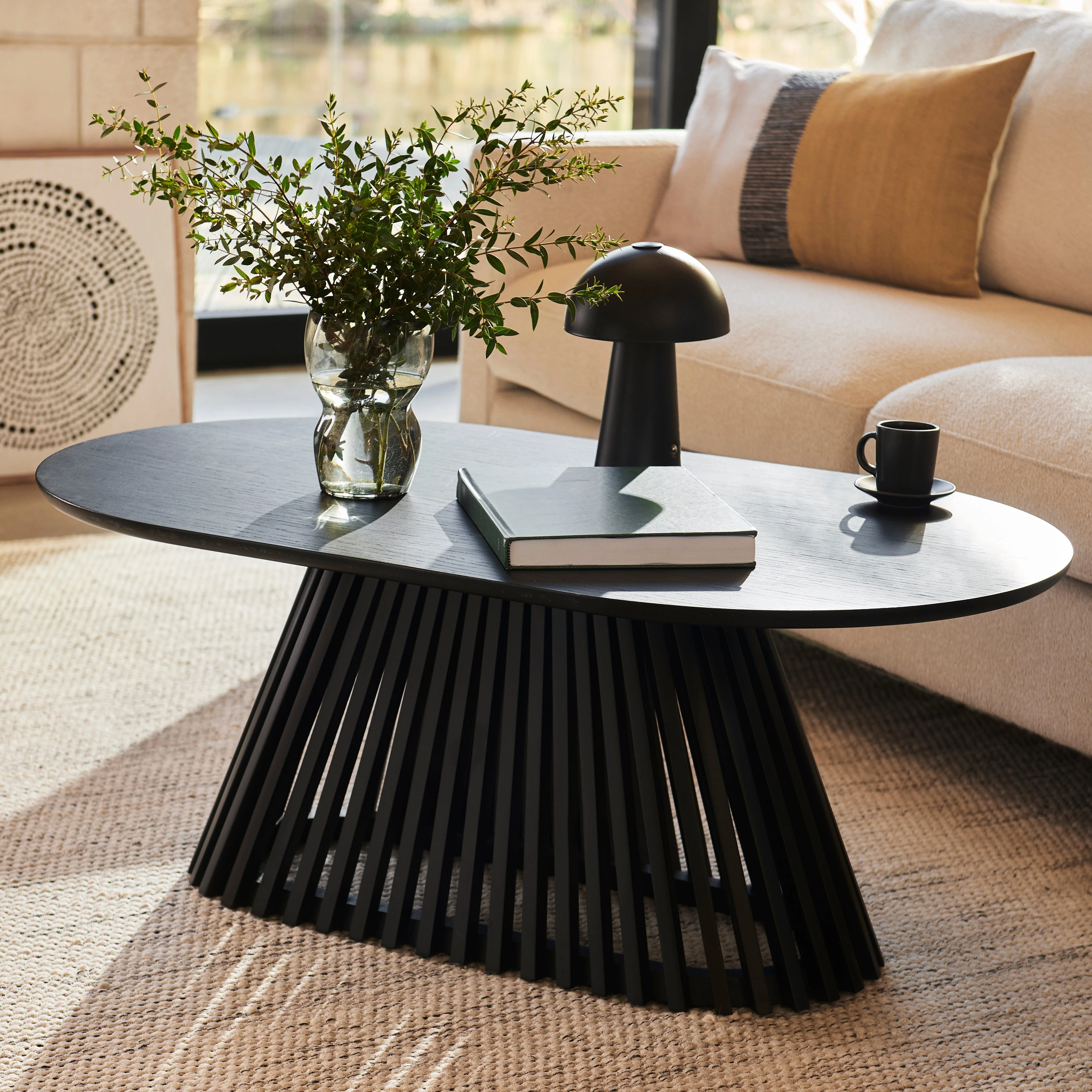 Willow Black Oval Coffee Table - Image 5